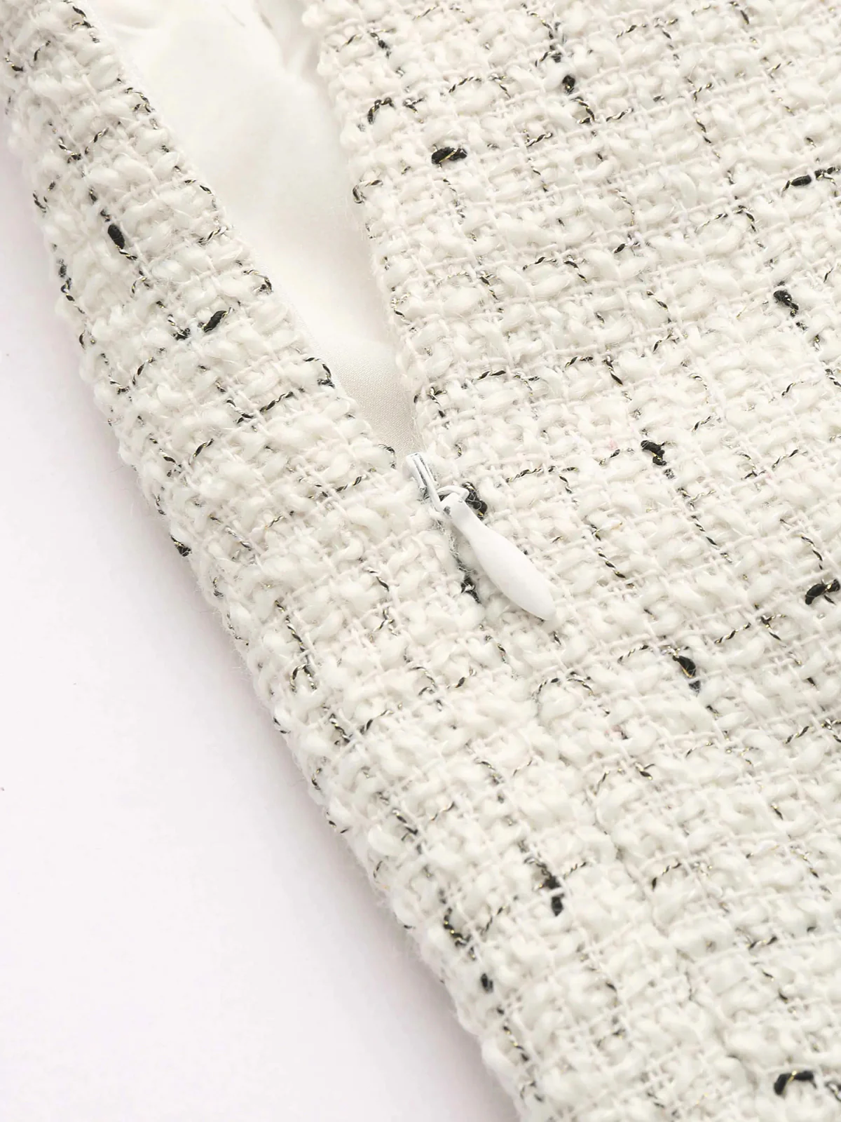 Contrast Waistband Tweed Wide-Leg Pants - Wholesalesil