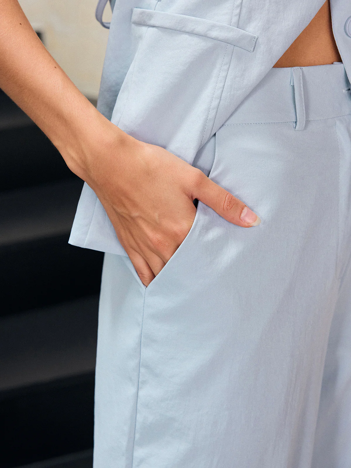 Mid-Waisted Wide-Leg Pants - Wholesalesil