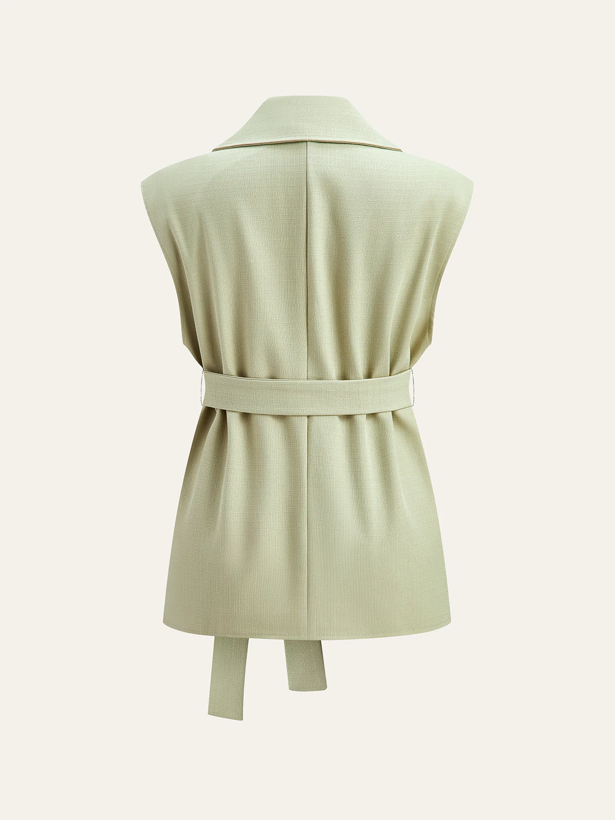 Belted Pocketed Vest - Wholesalesil