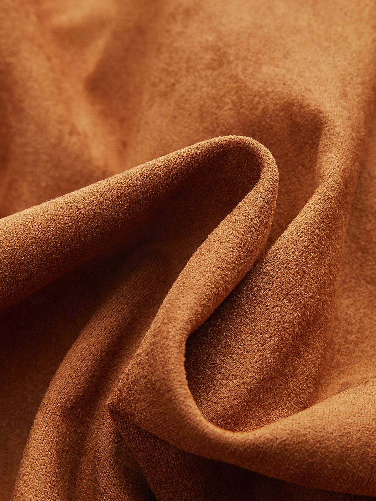 Collared Zip-Front Suede Effect Jacket - Wholesalesil