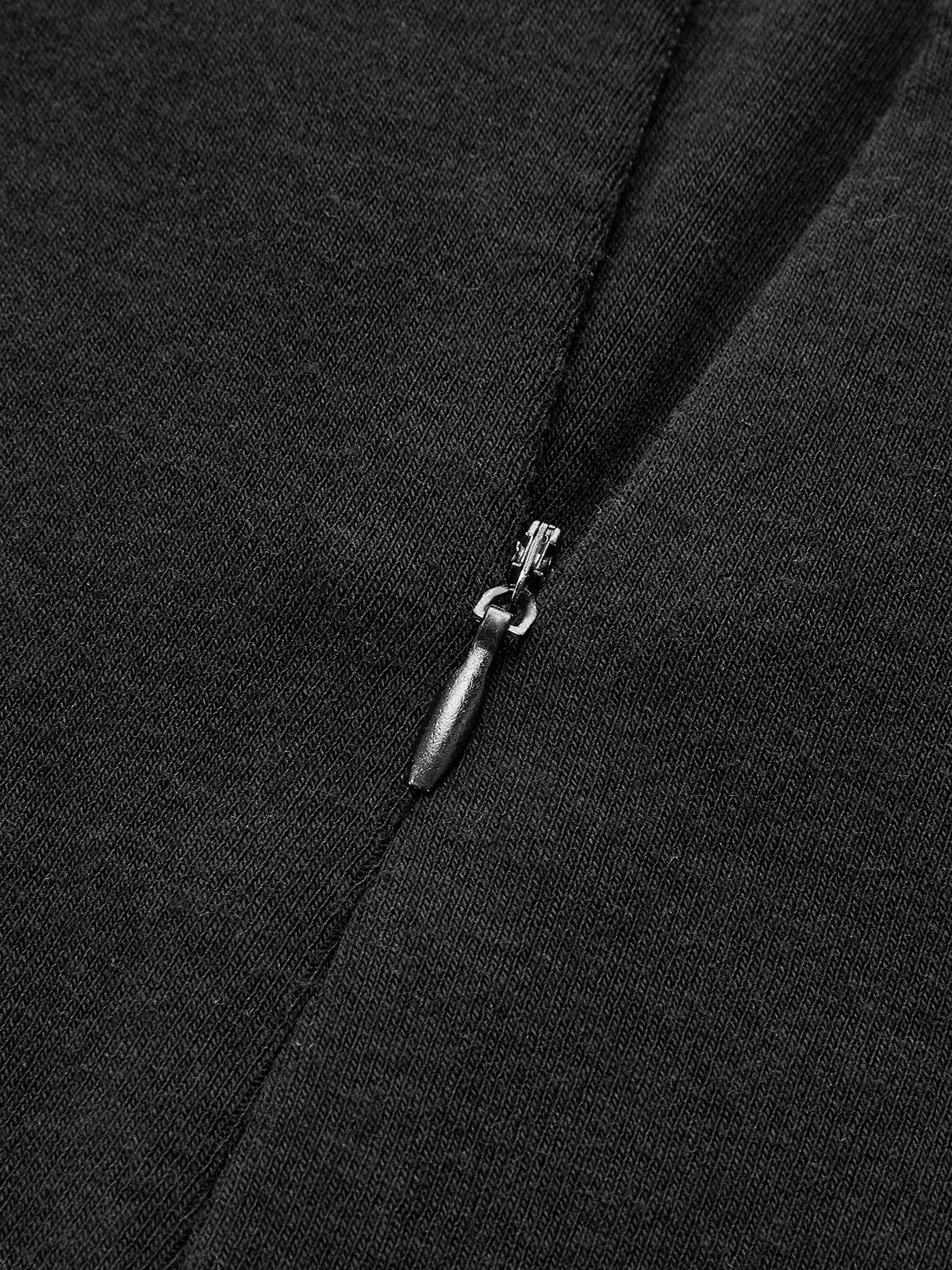 Slim Fit Zip-Front Long Sleeve T-Shirt - Wholesalesil