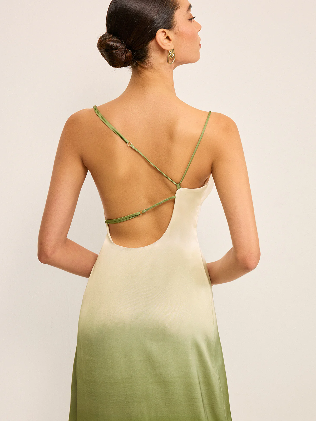 Gradient Asymmetrical Strap Maxi Dress - Wholesalesil