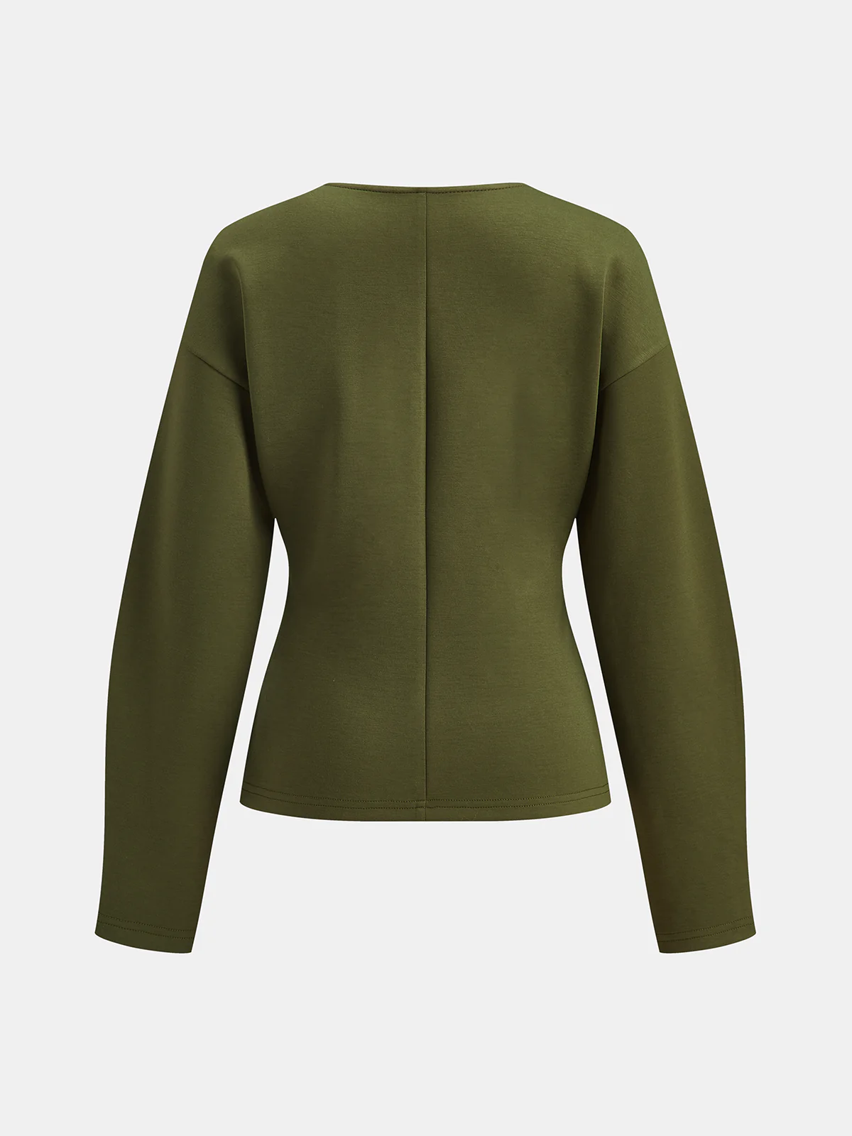 V-neck Longline Fitted Waist Cardigan - Wholesalesil