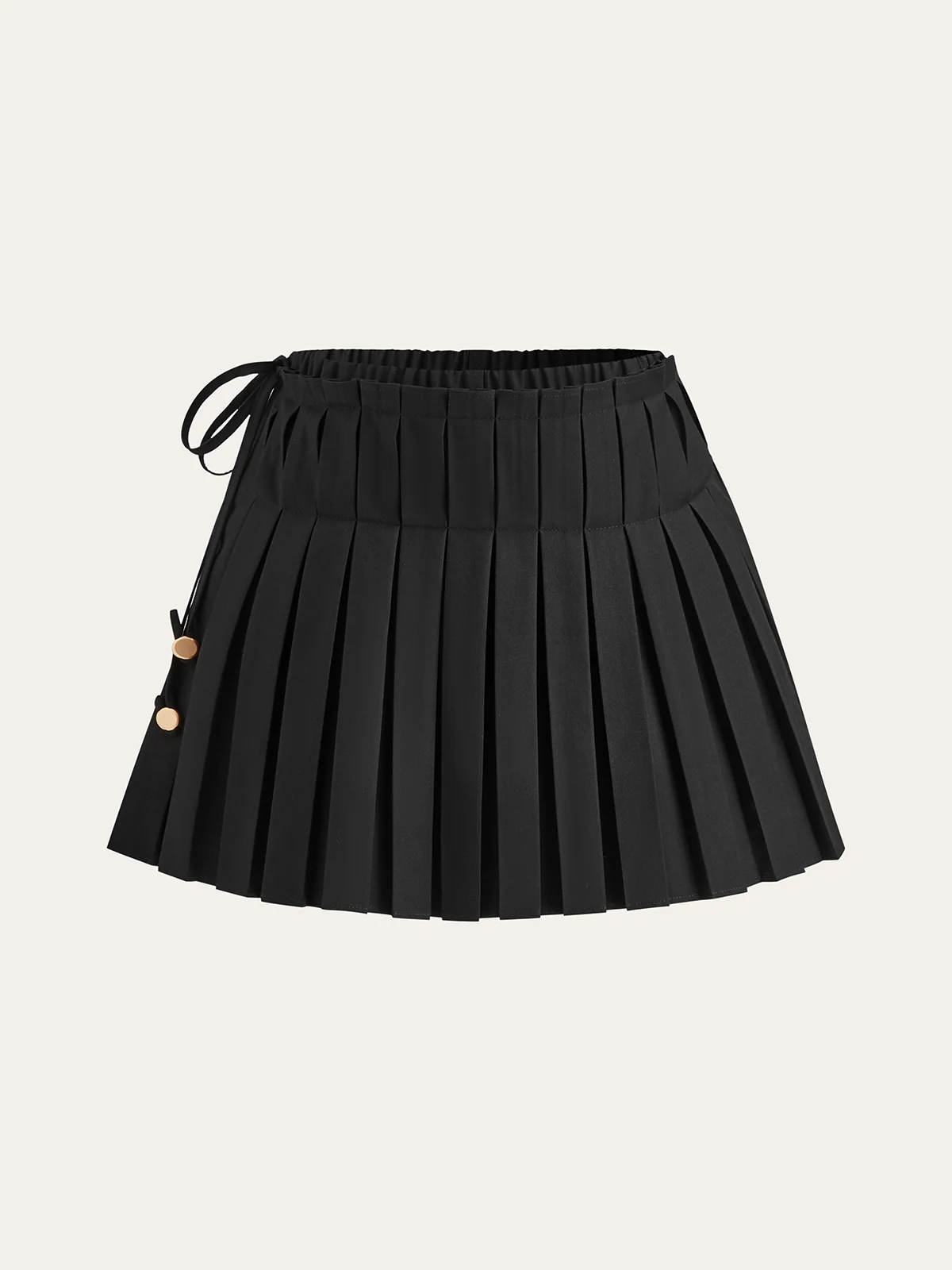 Pleated Skort with Drawstring - Wholesalesil
