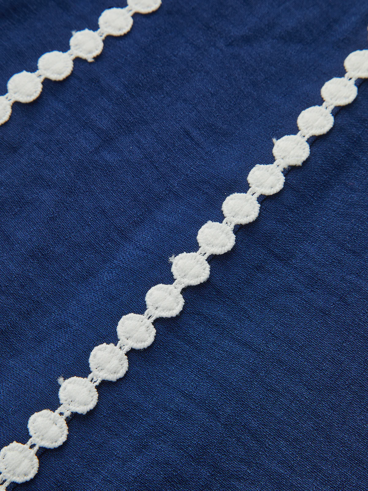 Contrast Lace-Trimmed Belted Shirt Dress - Wholesalesil