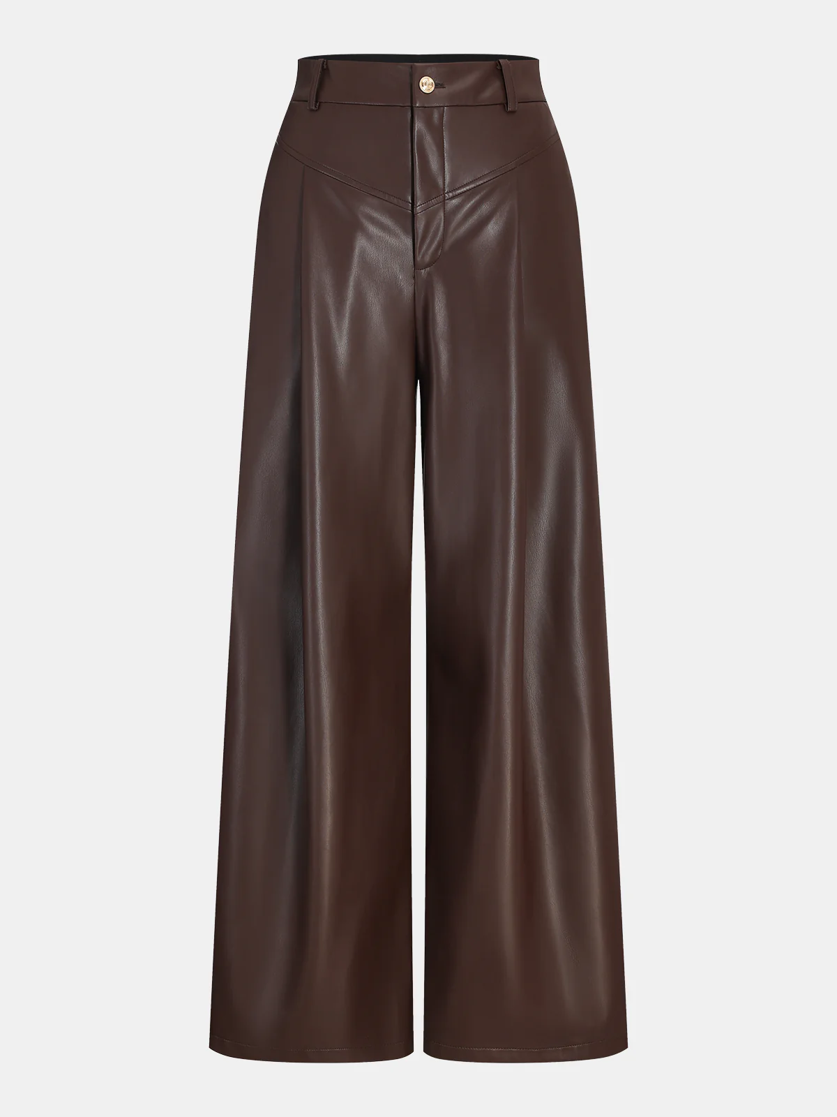 Faux Leather Wide-Leg Pants - Wholesalesil