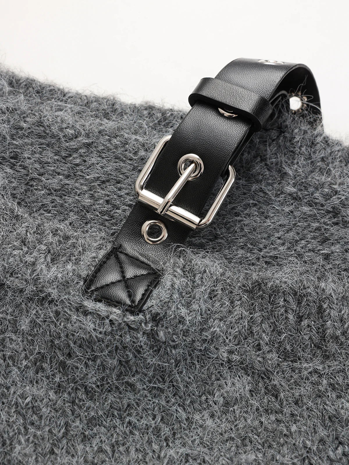 Buckle Detail Wool-Blend Sweater - Wholesalesil