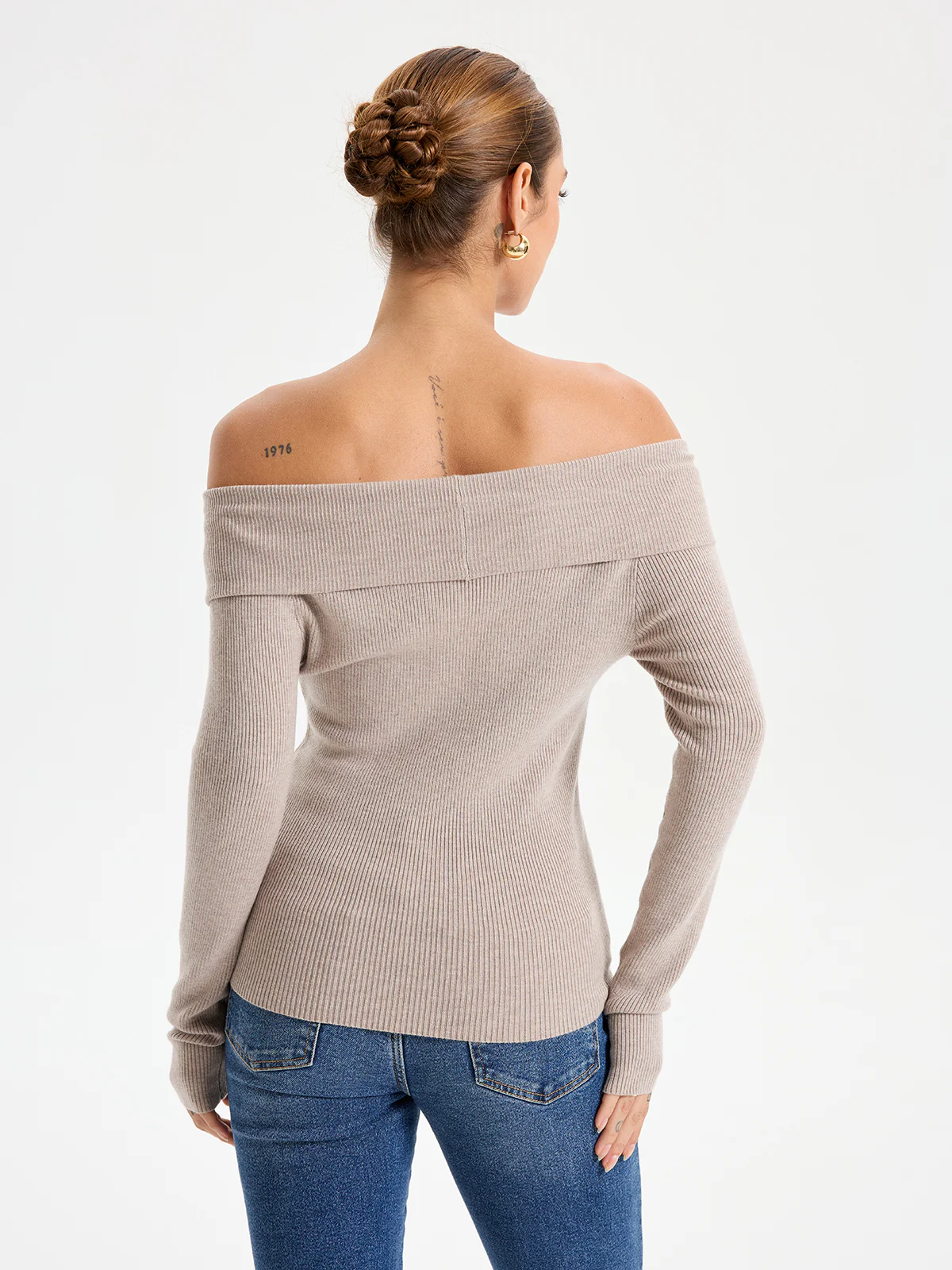 Frenchy Off Shoulder Crossover Sweater - Wholesalesil