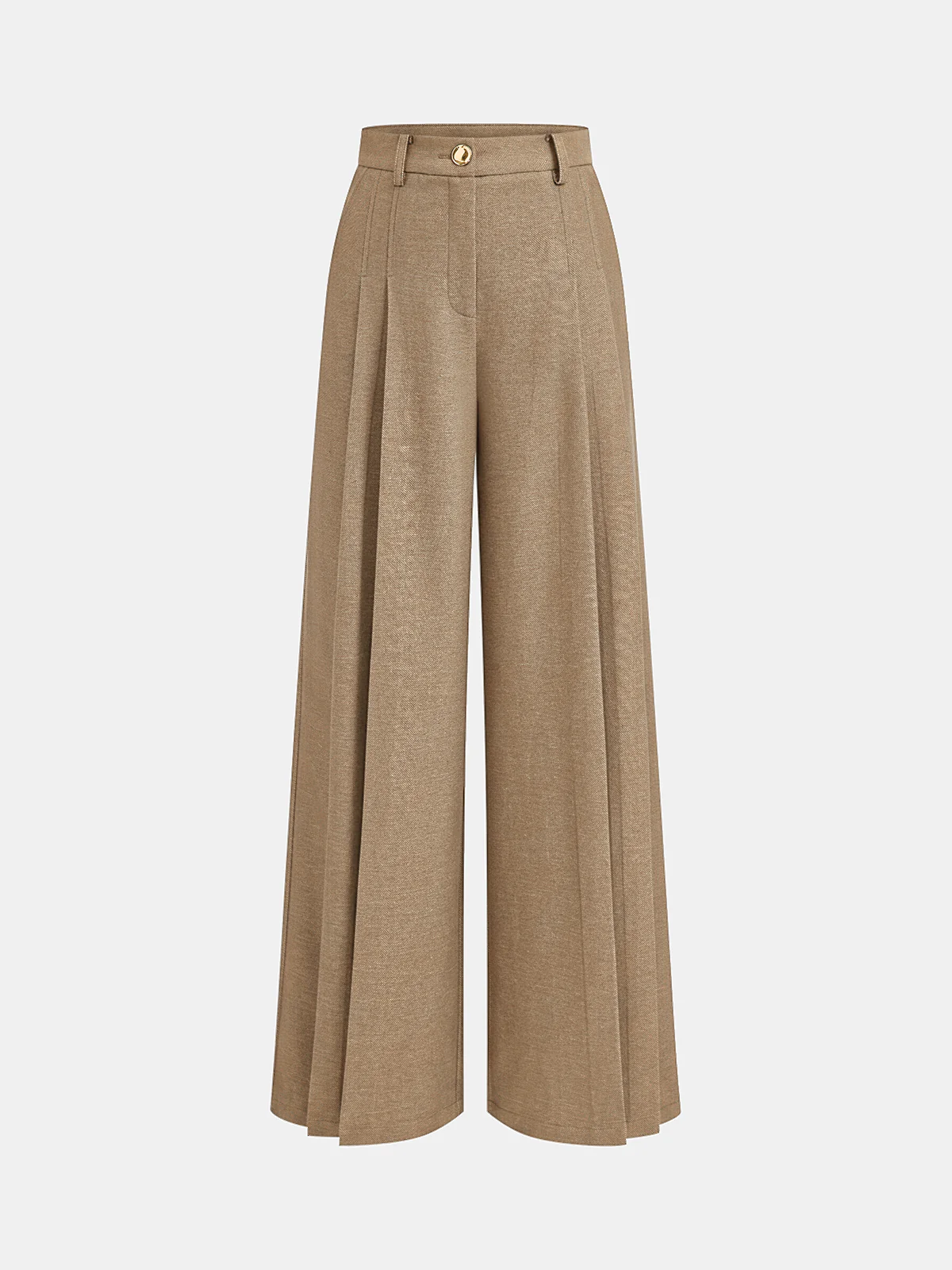 Mid-Waisted Pleated Wide-Leg Pants - Wholesalesil