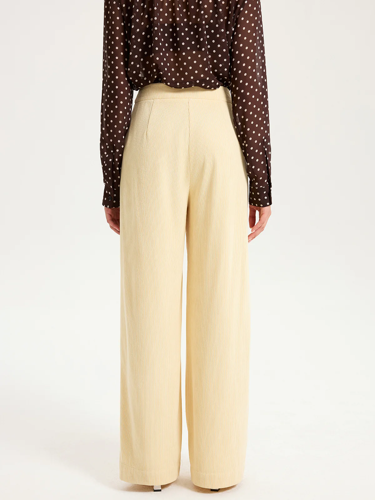 High-Waist Corduroy Wide-Leg Pants - Wholesalesil