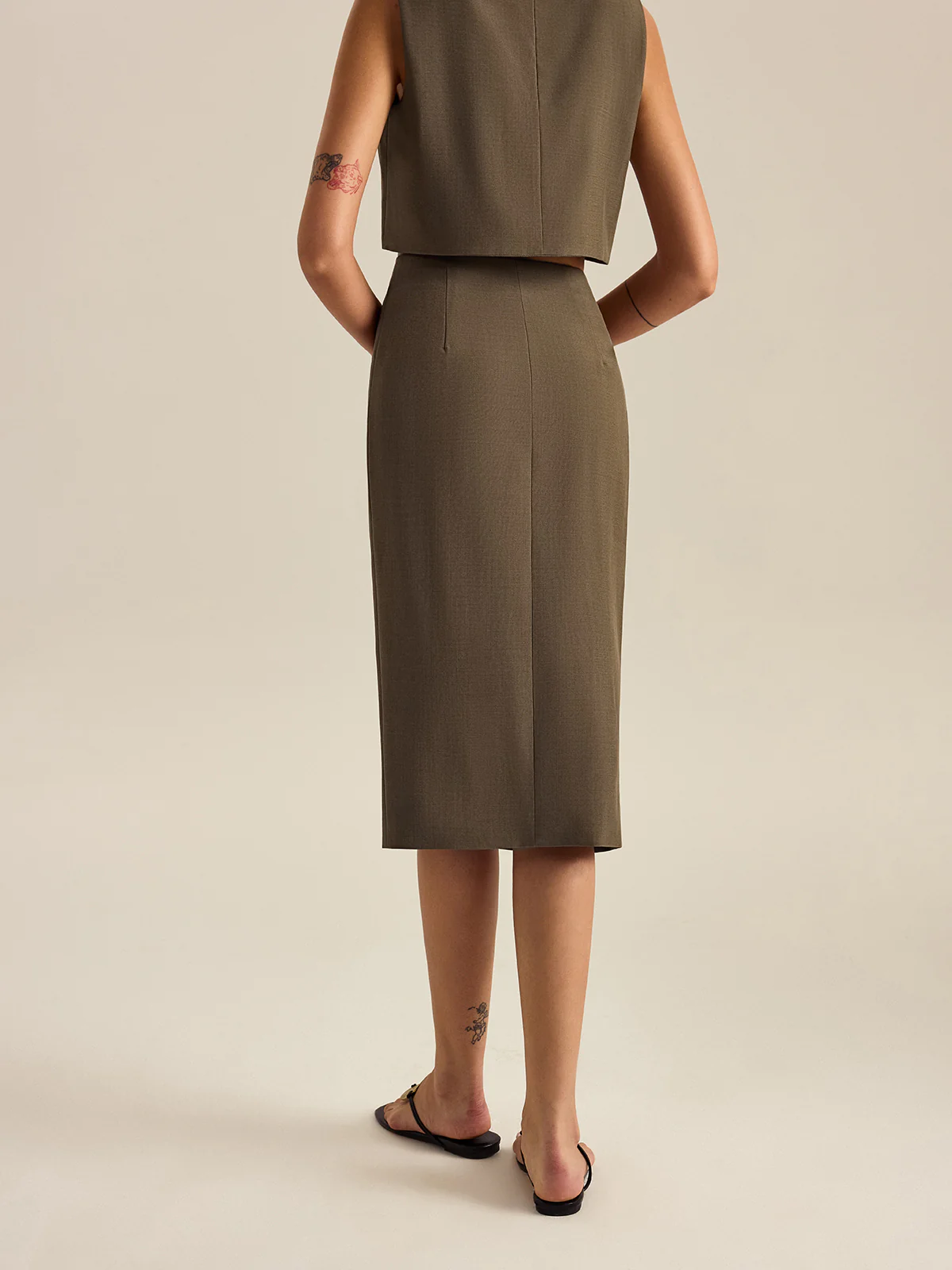 Side-Tie Slit Skirt - Wholesalesil