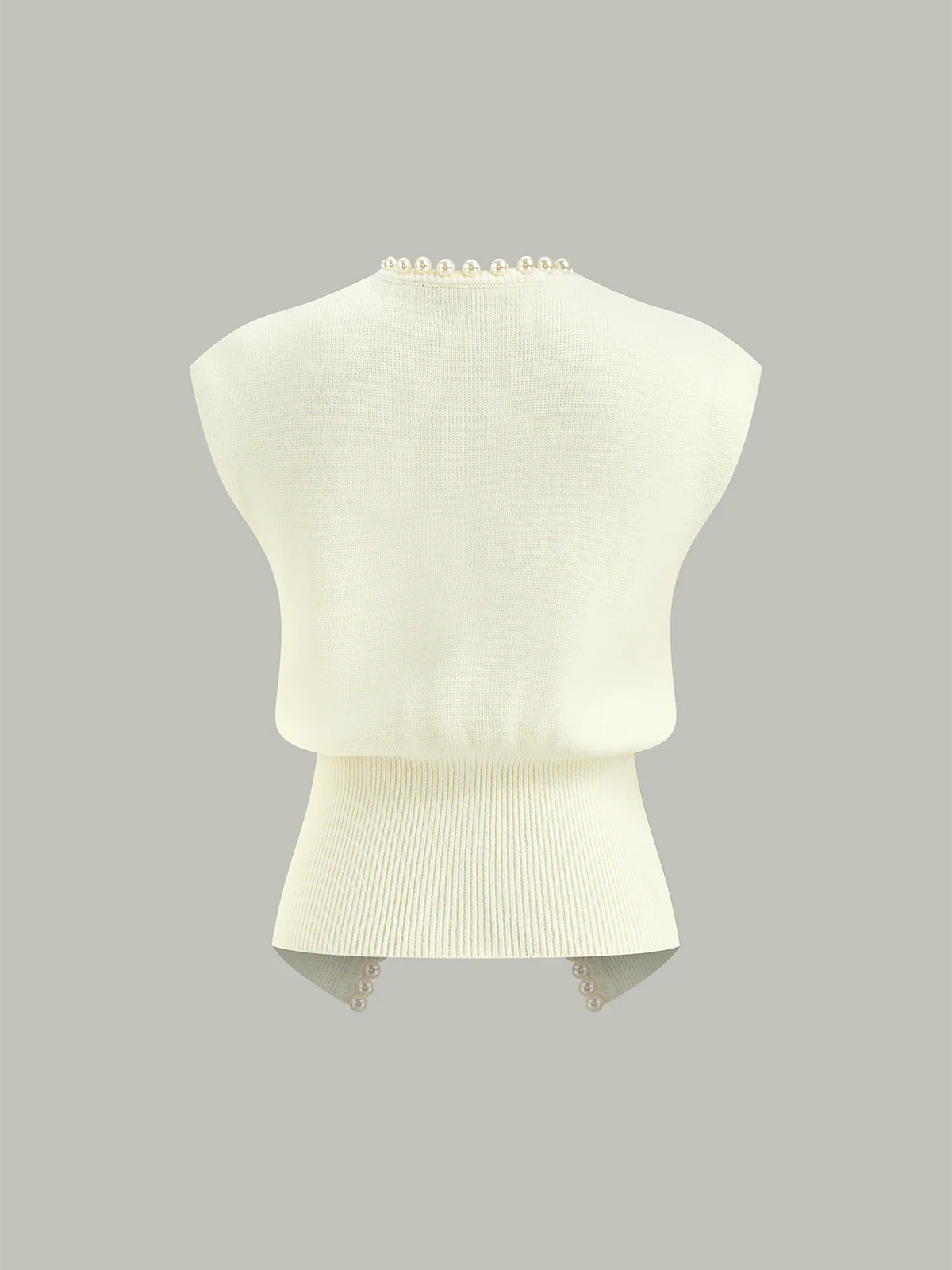 Pearl Decor Cap Sleeve Cardigan - Wholesalesil