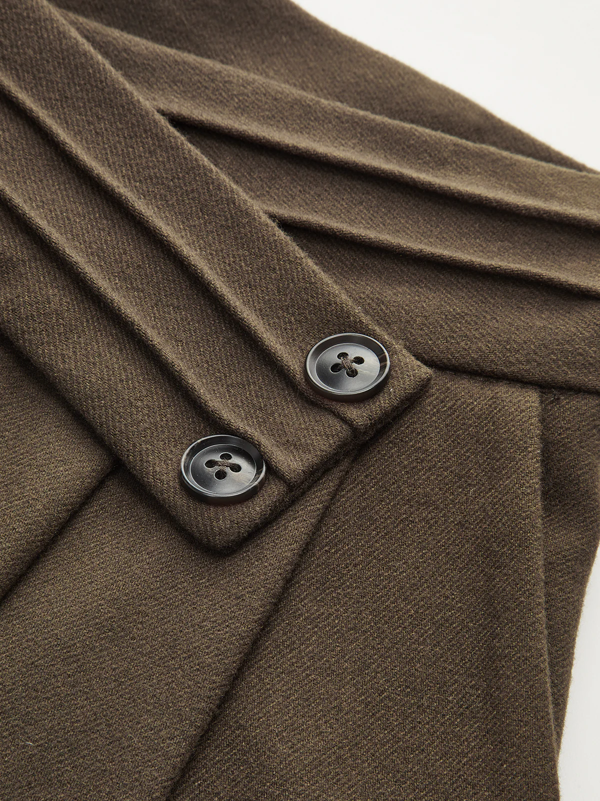 Asymmetrical Waistband Pleated Wide Leg Pants - Wholesalesil