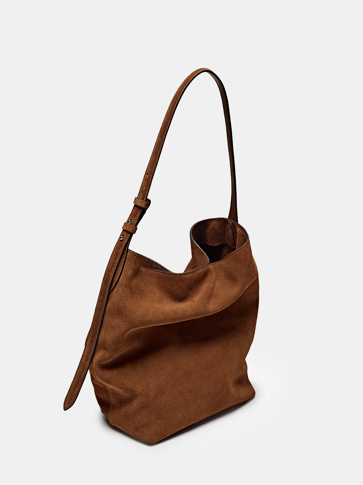 Faux Suede Slouchy Hobo Bag - Wholesalesil
