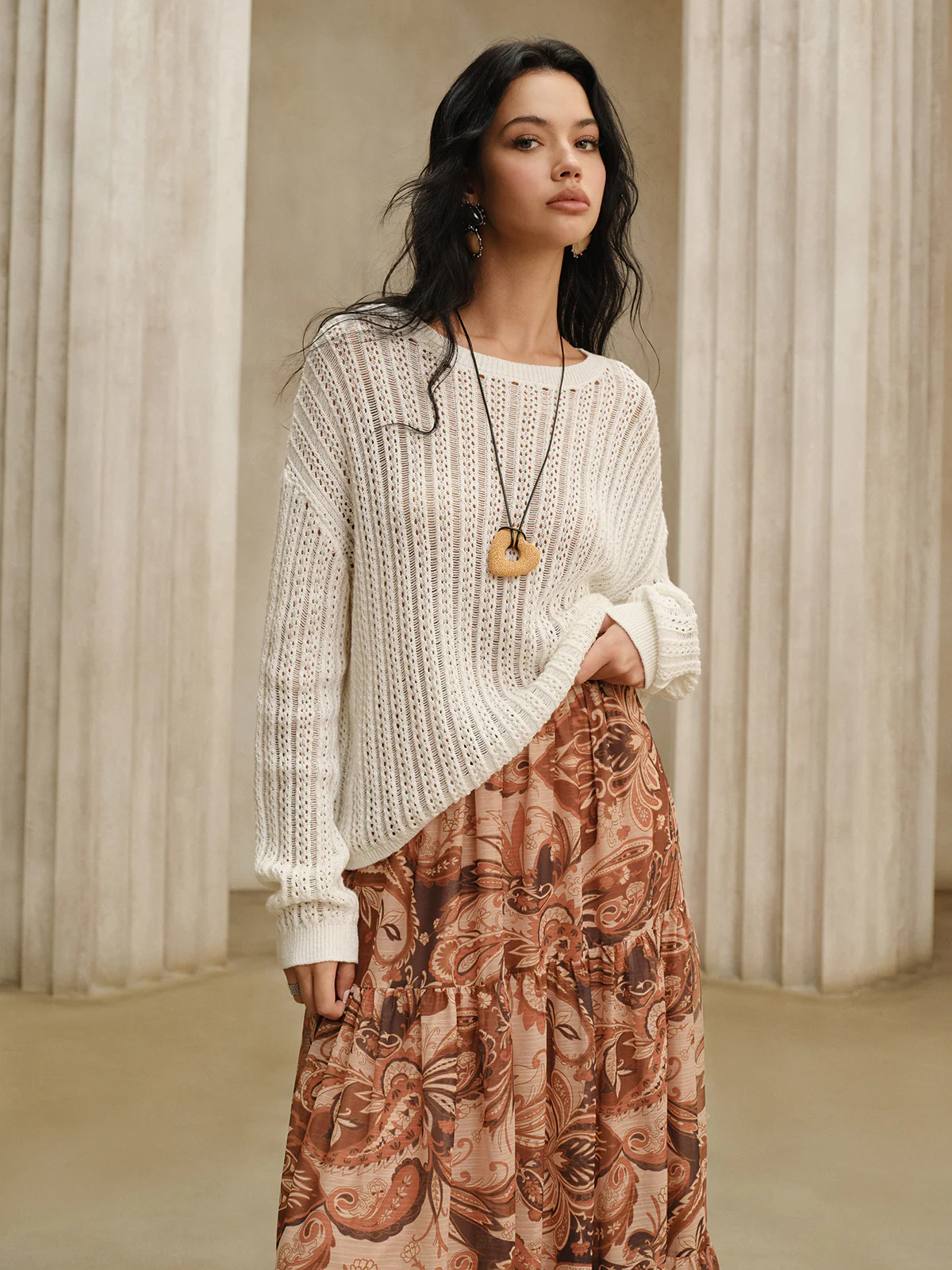 Oversized Crew Neck Sweater - Wholesalesil