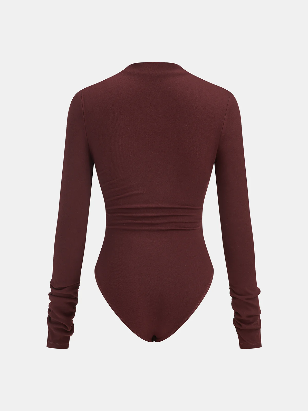 Ruched Cross-Front Long Sleeve Bodysuit - Wholesalesil