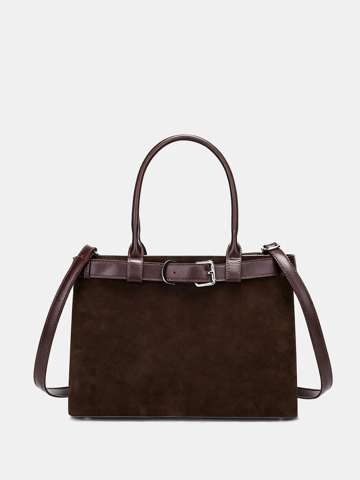 Belt Detail Suede Effect Tote Bag - Wholesalesil