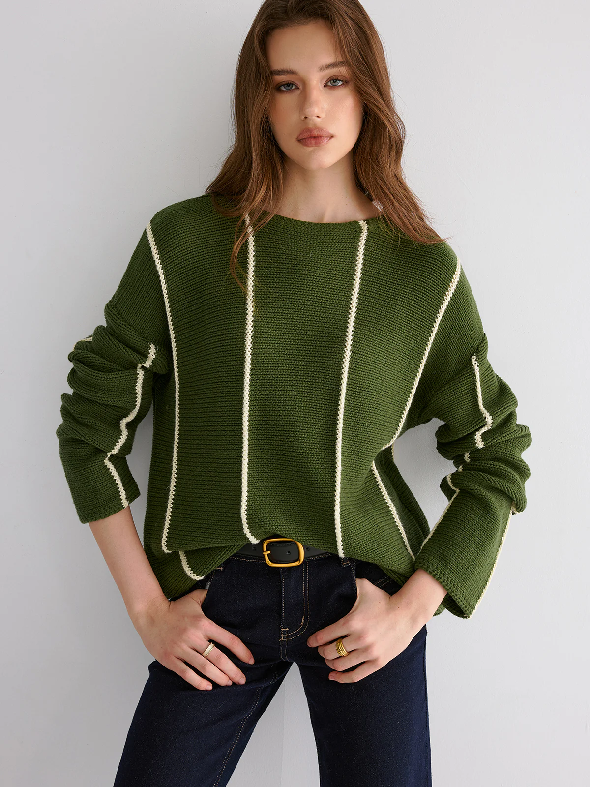 Contrast Striped Sweater - Wholesalesil