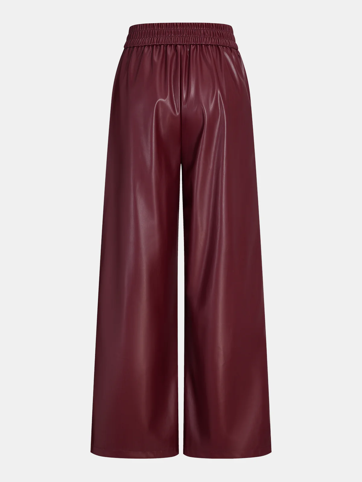 High-Waist Faux Leather Straight-Leg Pants - Wholesalesil