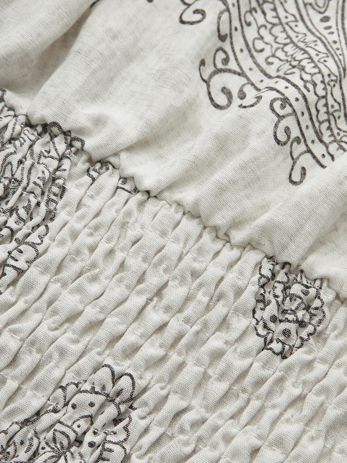 Boho Print Ruched Crop Top - Wholesalesil