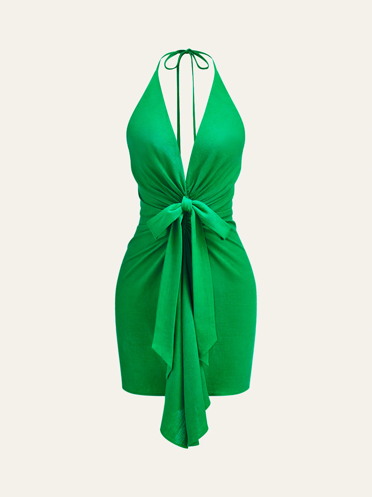 Halter Neck Knotted Dress - Wholesalesil