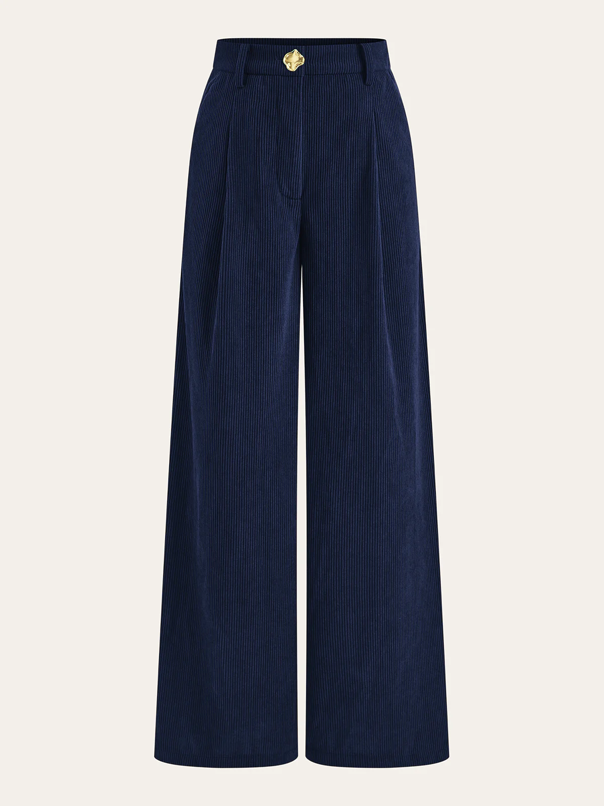 Corduroy Wide-Leg Pleated Pants - Wholesalesil