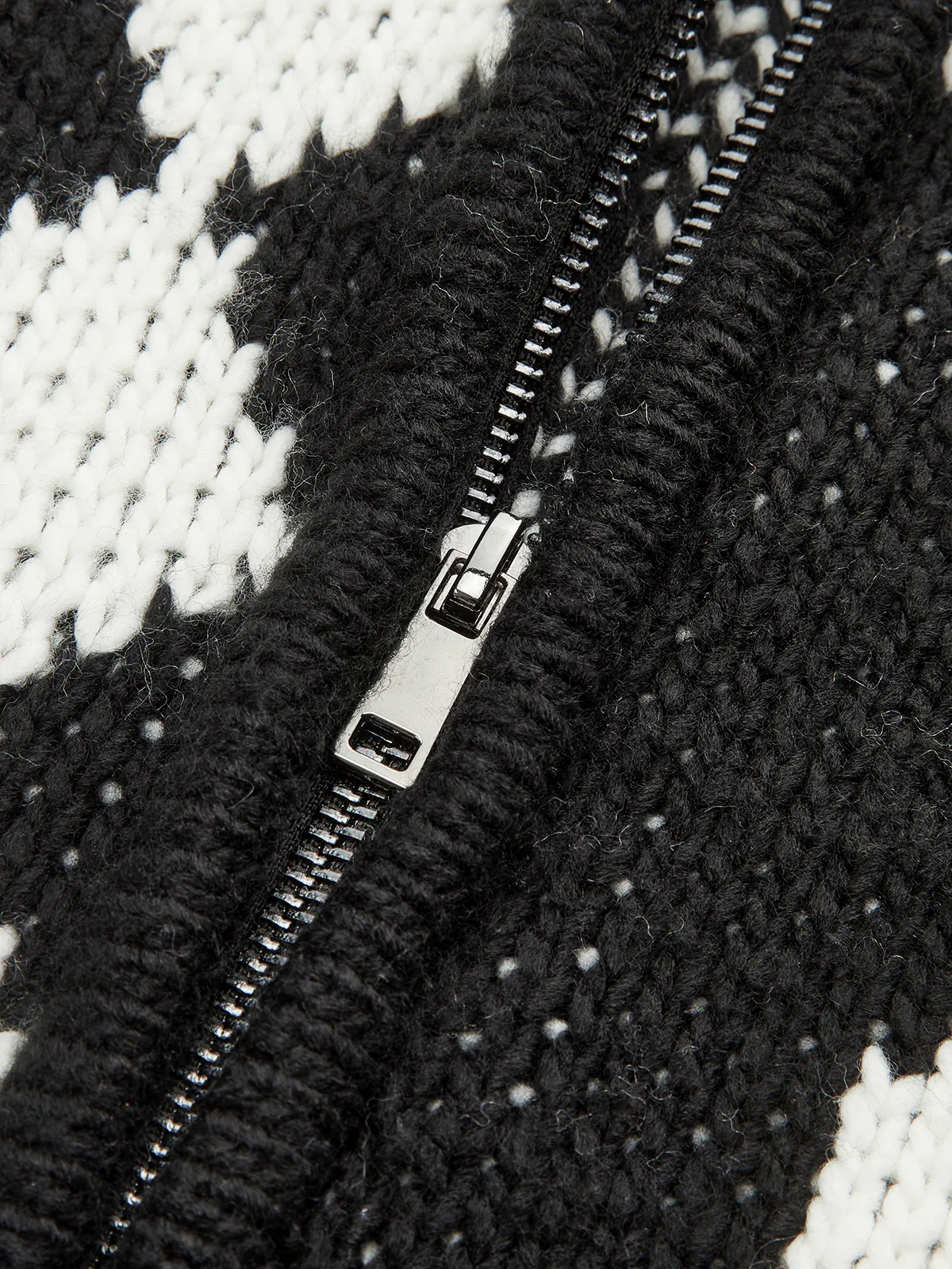 Fair Isle Zip-Up Knit Cardigan - Wholesalesil