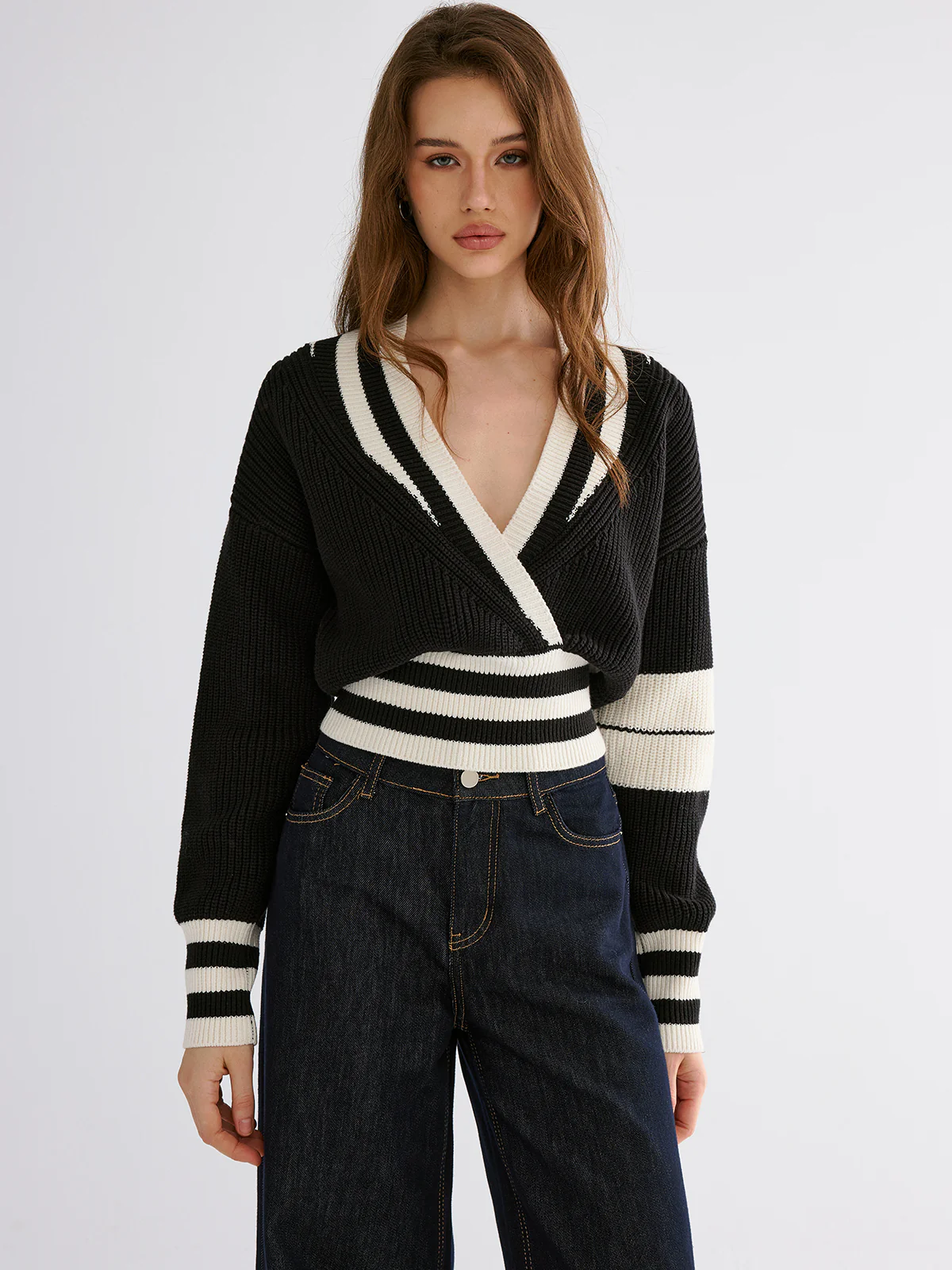 Striped Casual Knitted Sweater - Wholesalesil