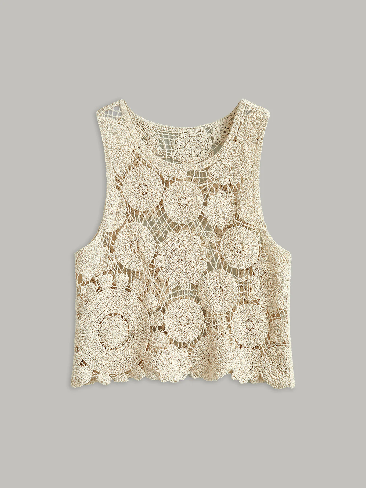 Sheer Sleeveless Cotton Sweater Vest - Wholesalesil