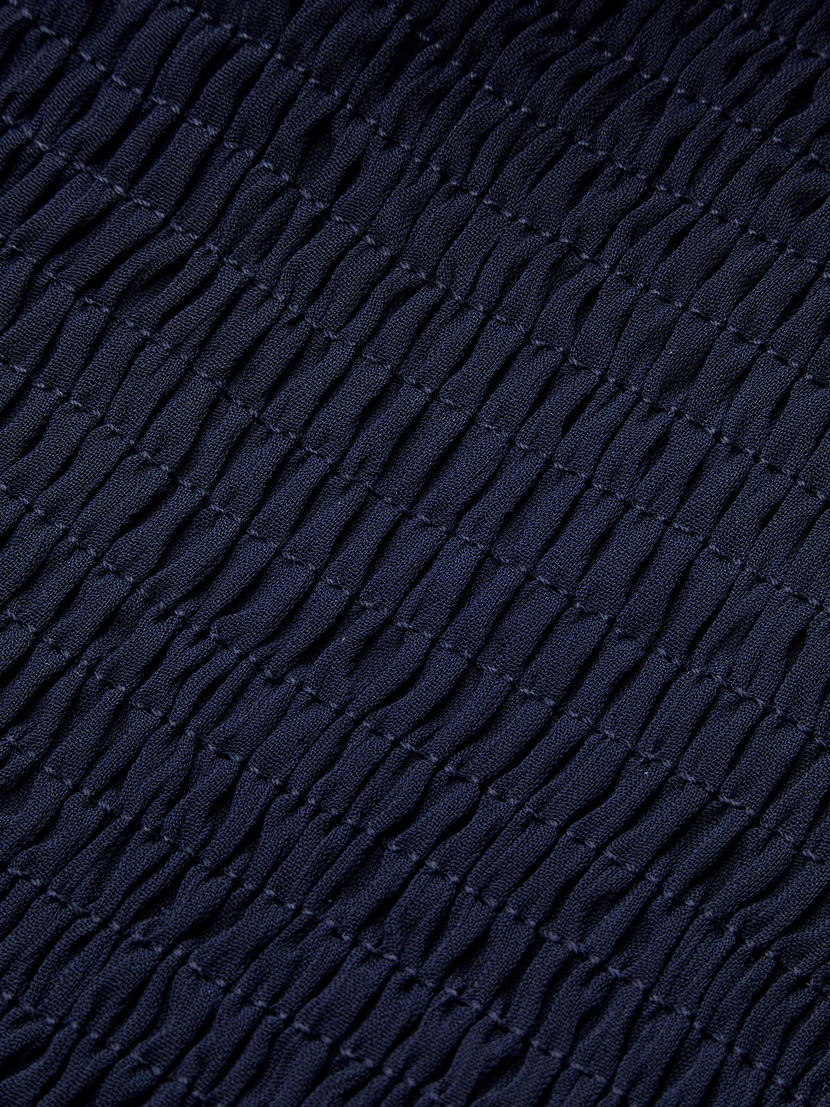 Mesh-Paneled Ruffled Hem Smocked Waist Blouse - Wholesalesil