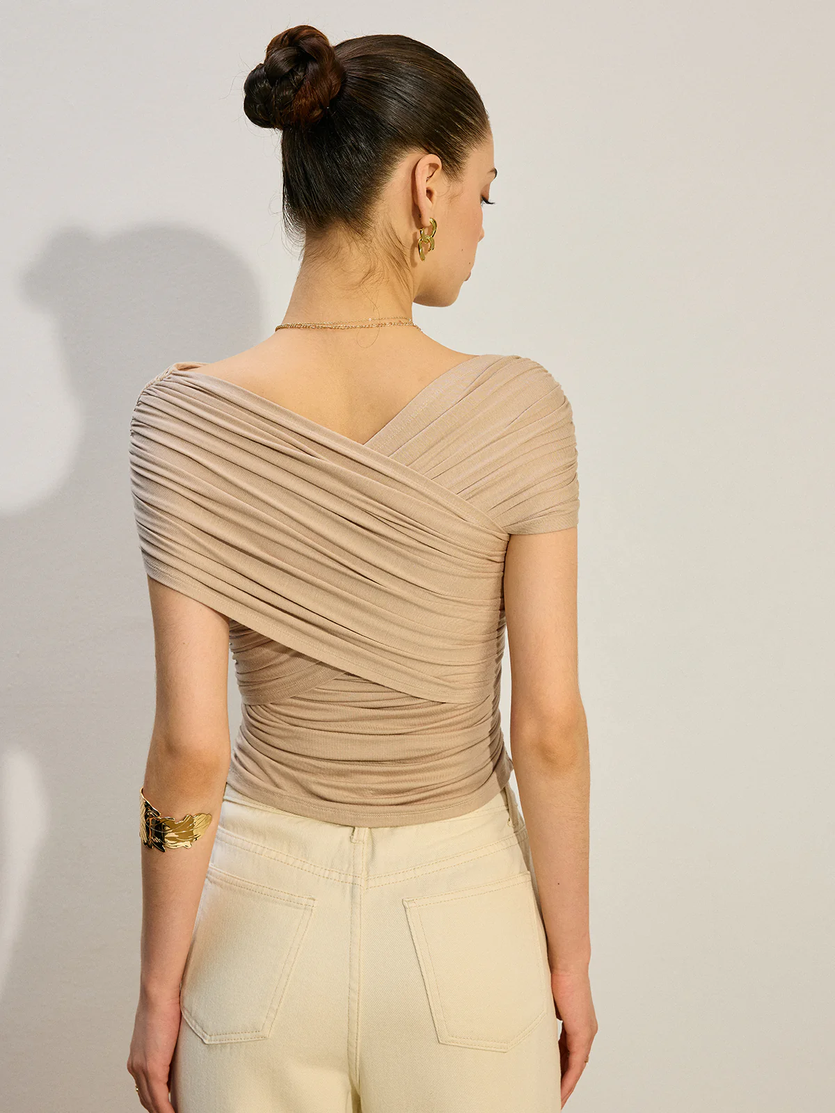 Ruched Crisscross  Top - Wholesalesil