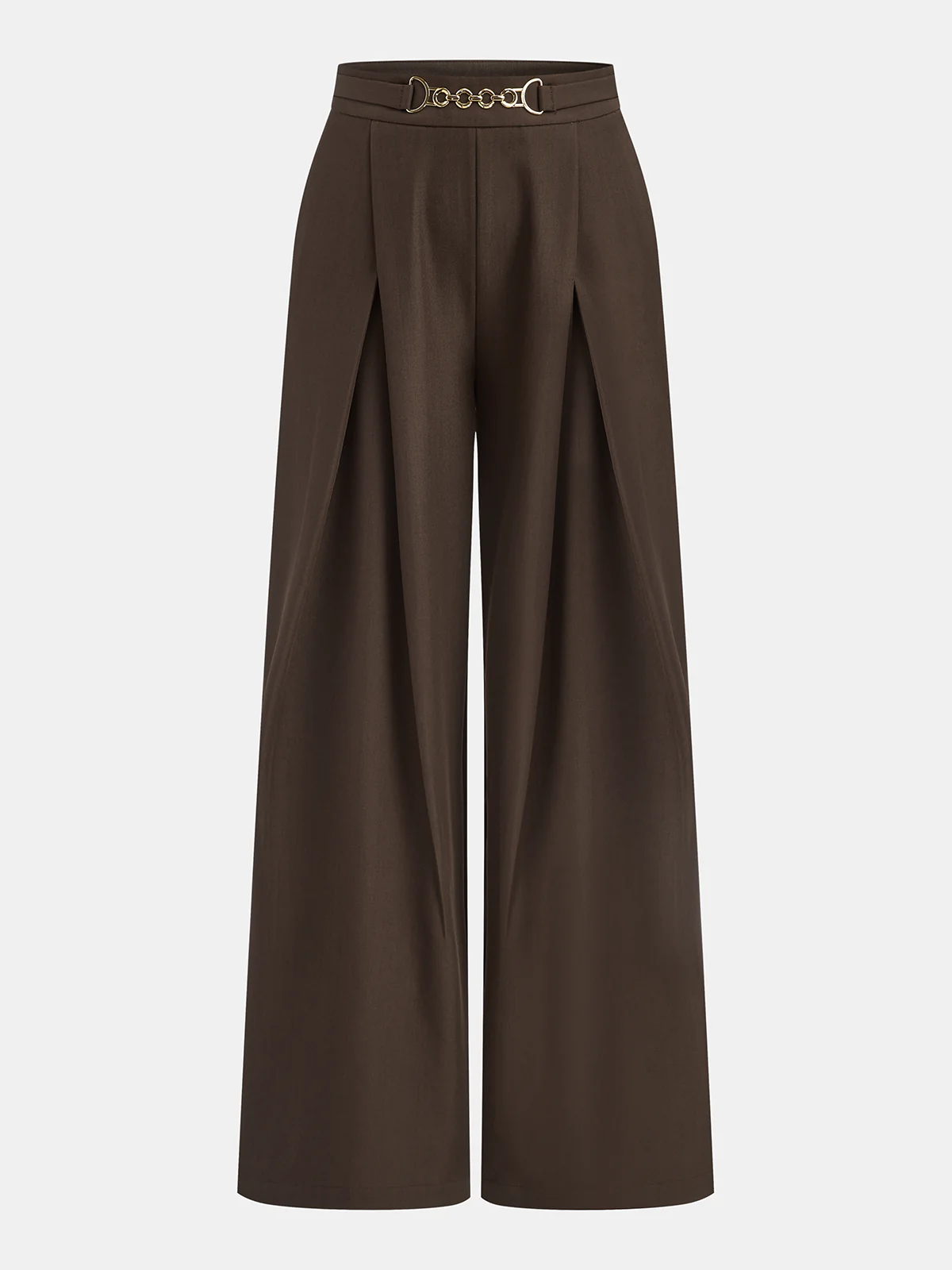 Chain Detail Wide-Leg Pants - Wholesalesil