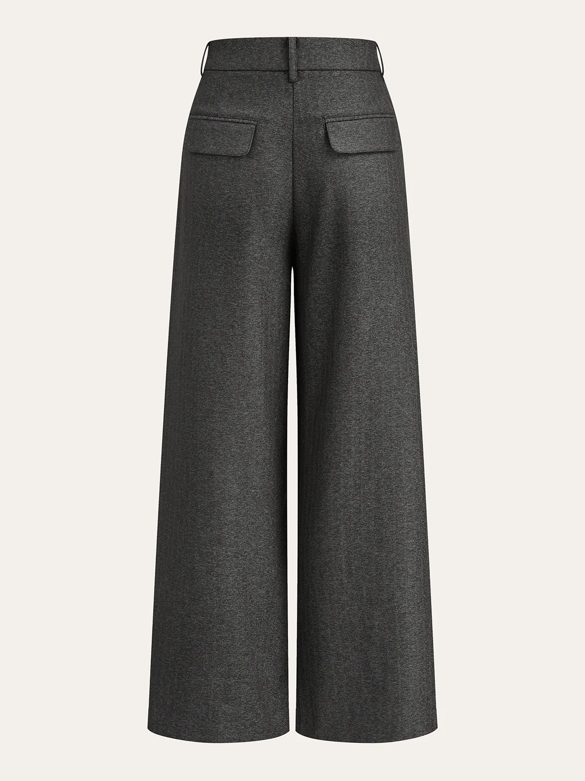 High-Waisted Button-Front Wide-Leg Pants - Wholesalesil