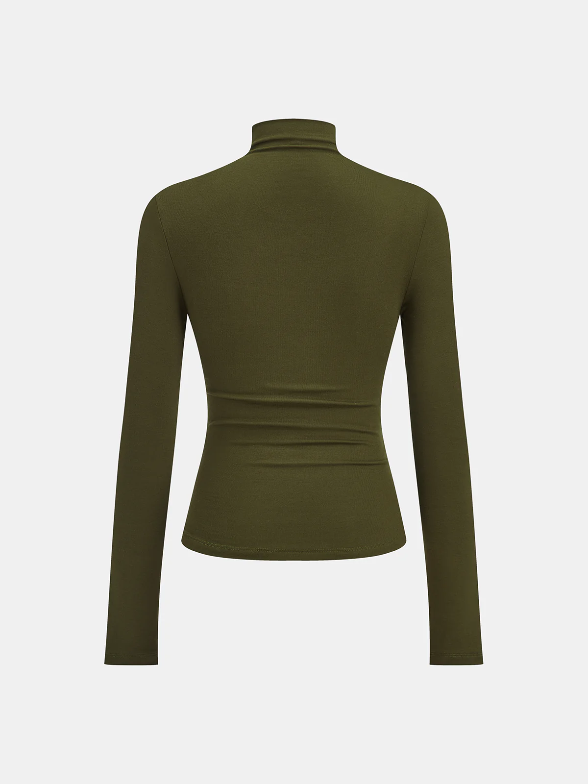 Turtleneck Ruched Decor Button Knit Top - Wholesalesil