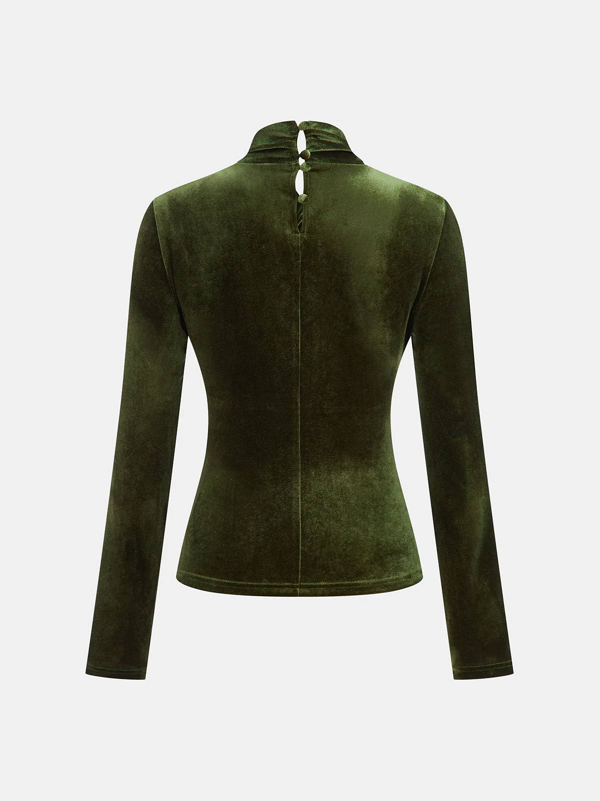 Velvet Twist Front Cut-Out Long Sleeve Blouse - Wholesalesil