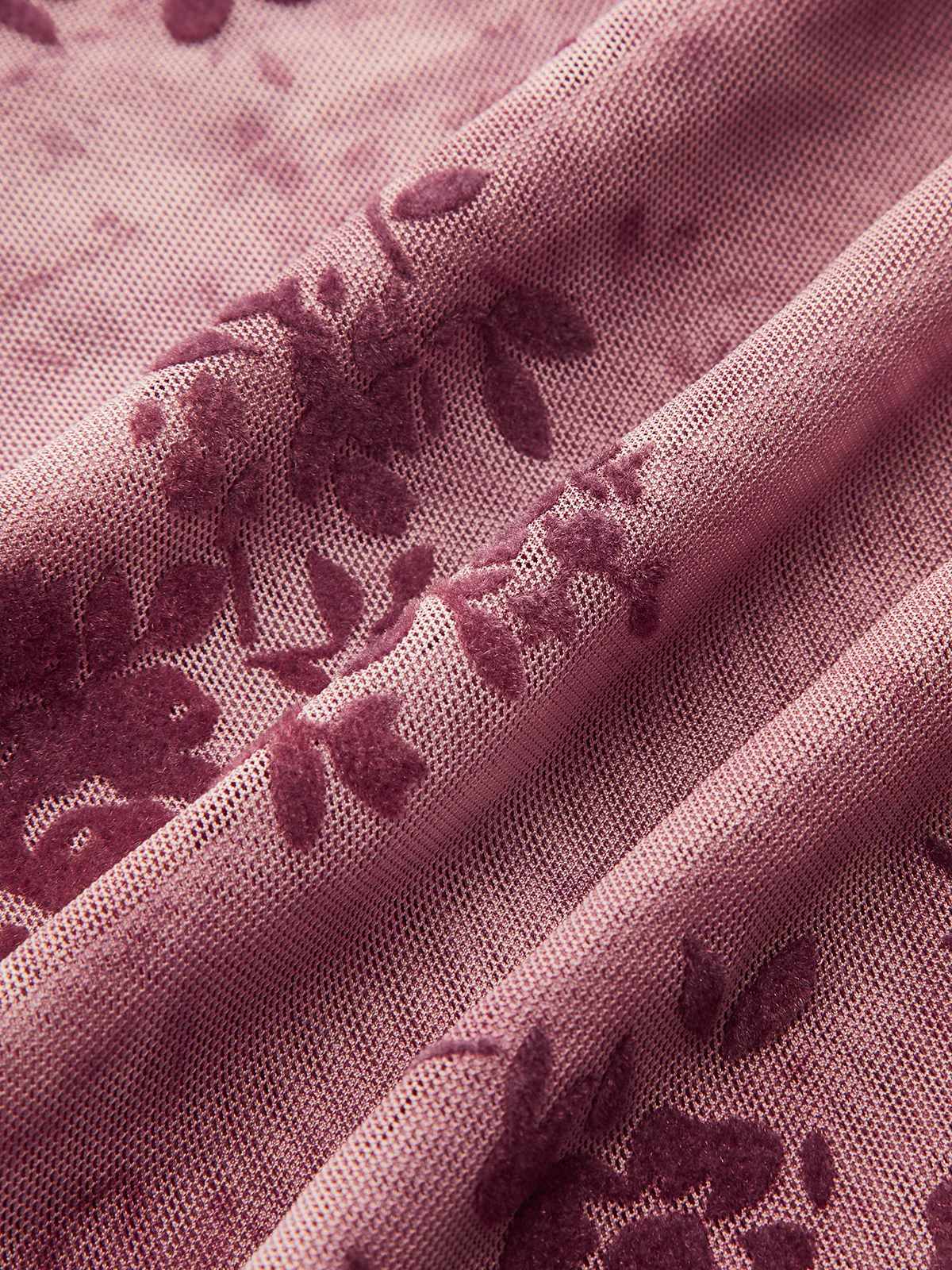 Rose Floral Mesh Ruched Top - Wholesalesil