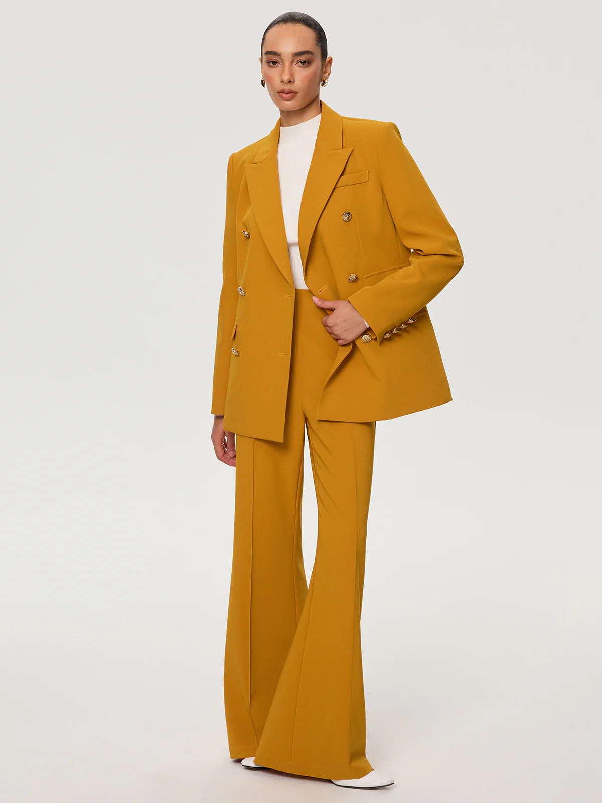 Mid-Waist Flare Pants - Wholesalesil