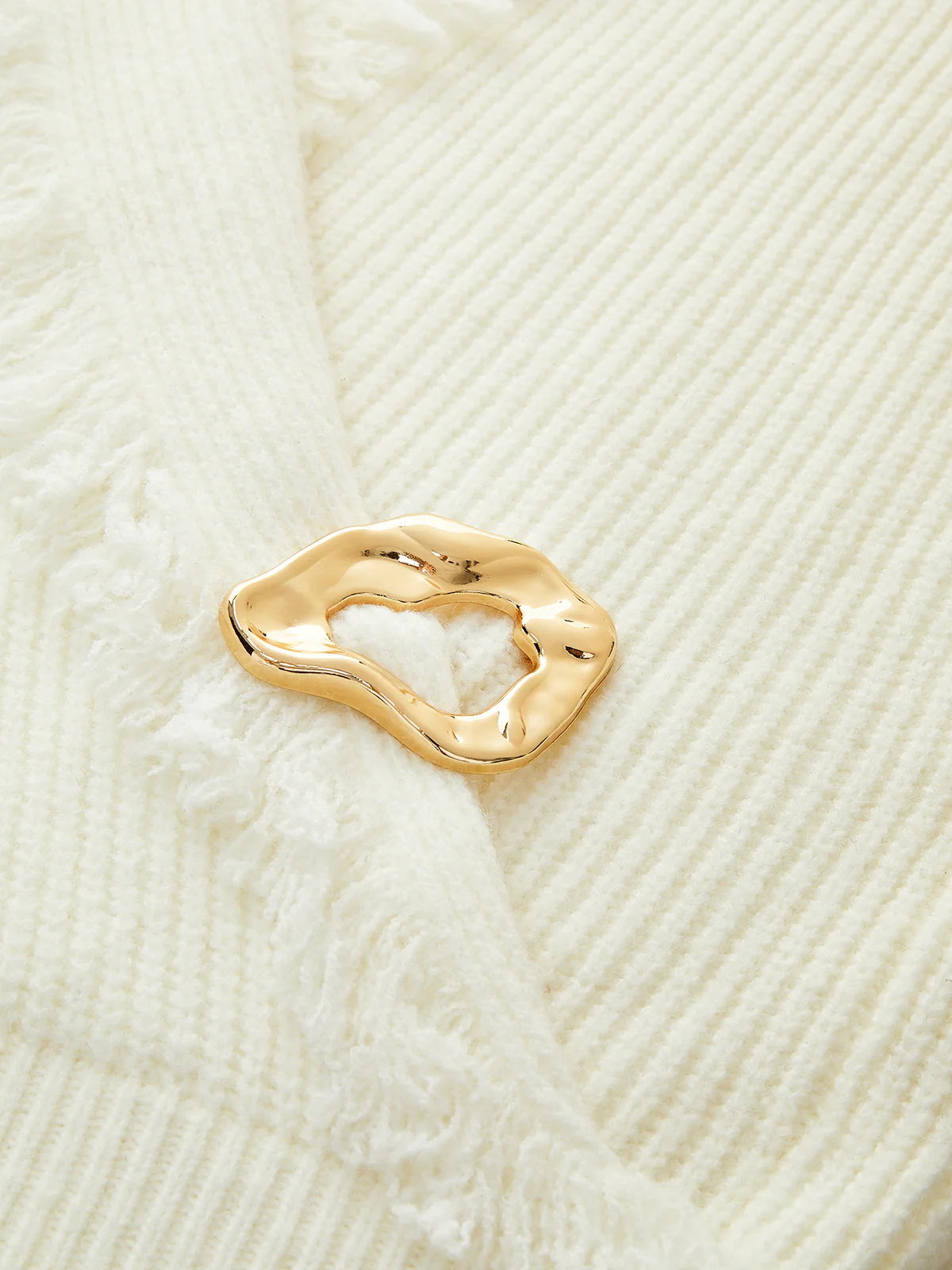 Wrap Fringe Wool Blend Sweater - Wholesalesil