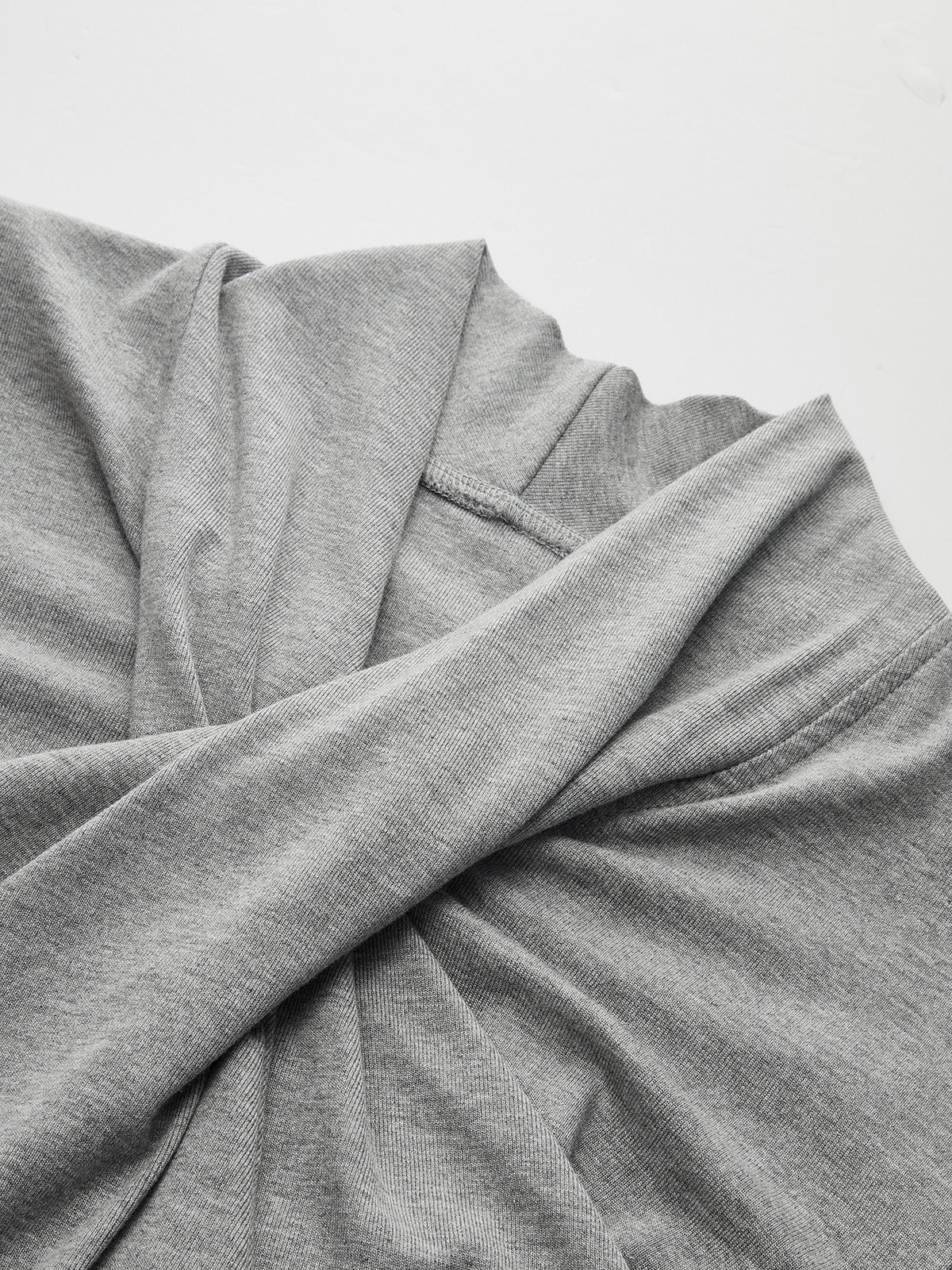 Cross Neck Long Sleeve Knit T-Shirt - Wholesalesil