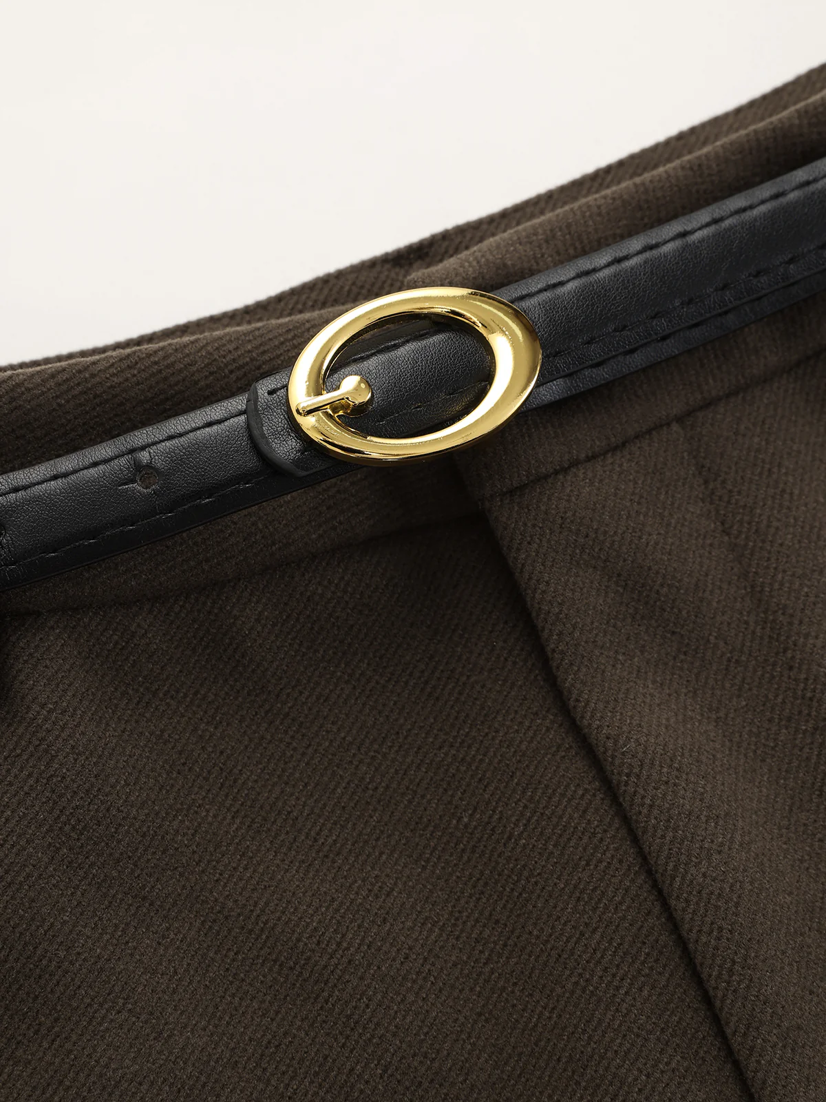 Belted Wool-Blend Straight-Leg Pants - Wholesalesil