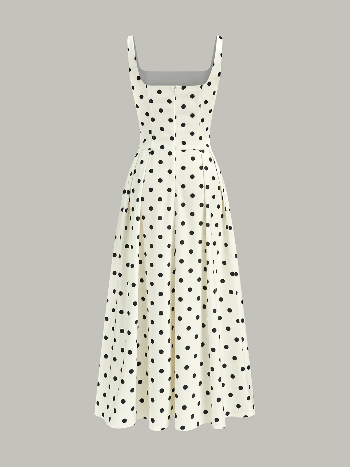 Polka Dot Square Neck Maxi Dress - Wholesalesil