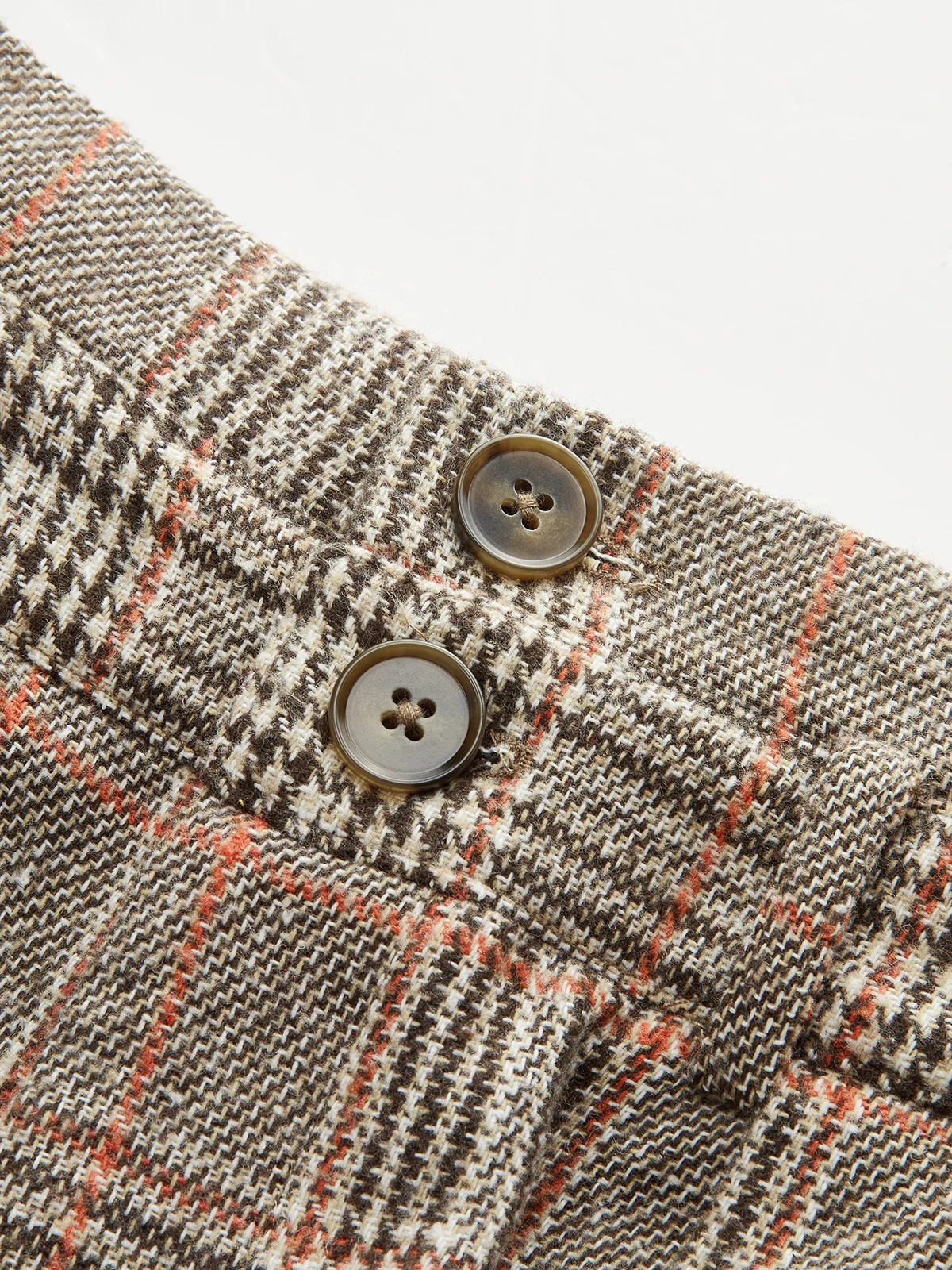 Belted Plaid High-Waisted Pants - Wholesalesil