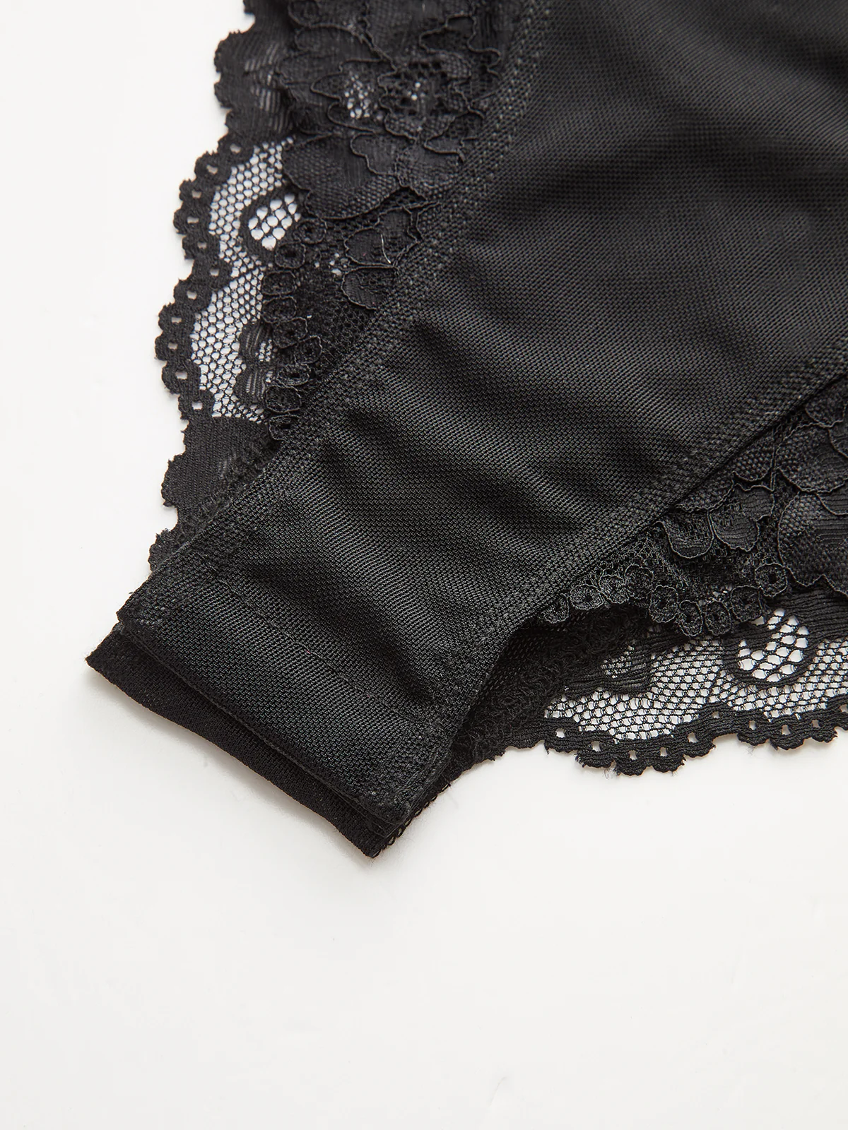 Long Sleeve Sheer Lace Mesh Bodysuit - Wholesalesil