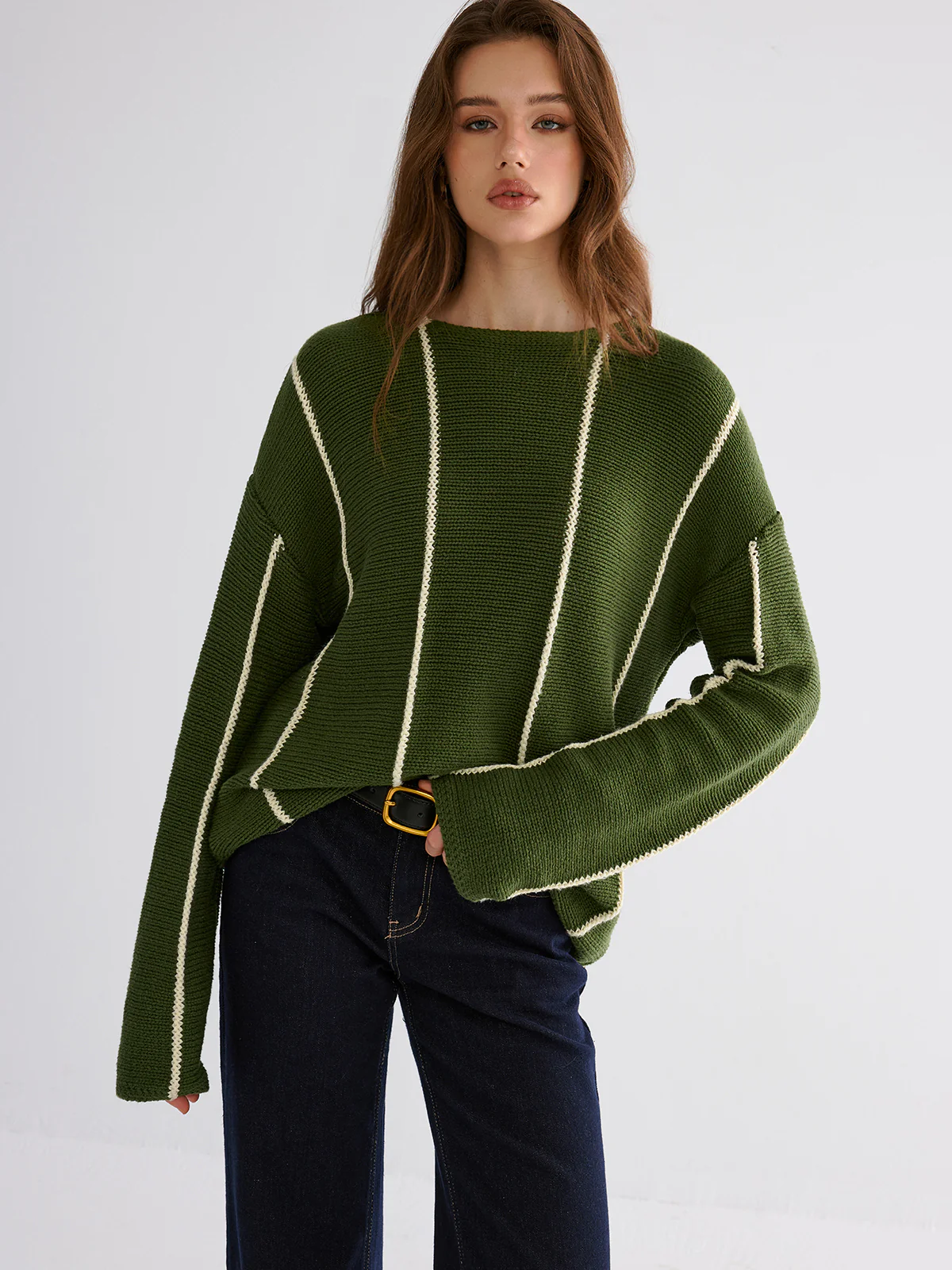 Contrast Striped Sweater - Wholesalesil