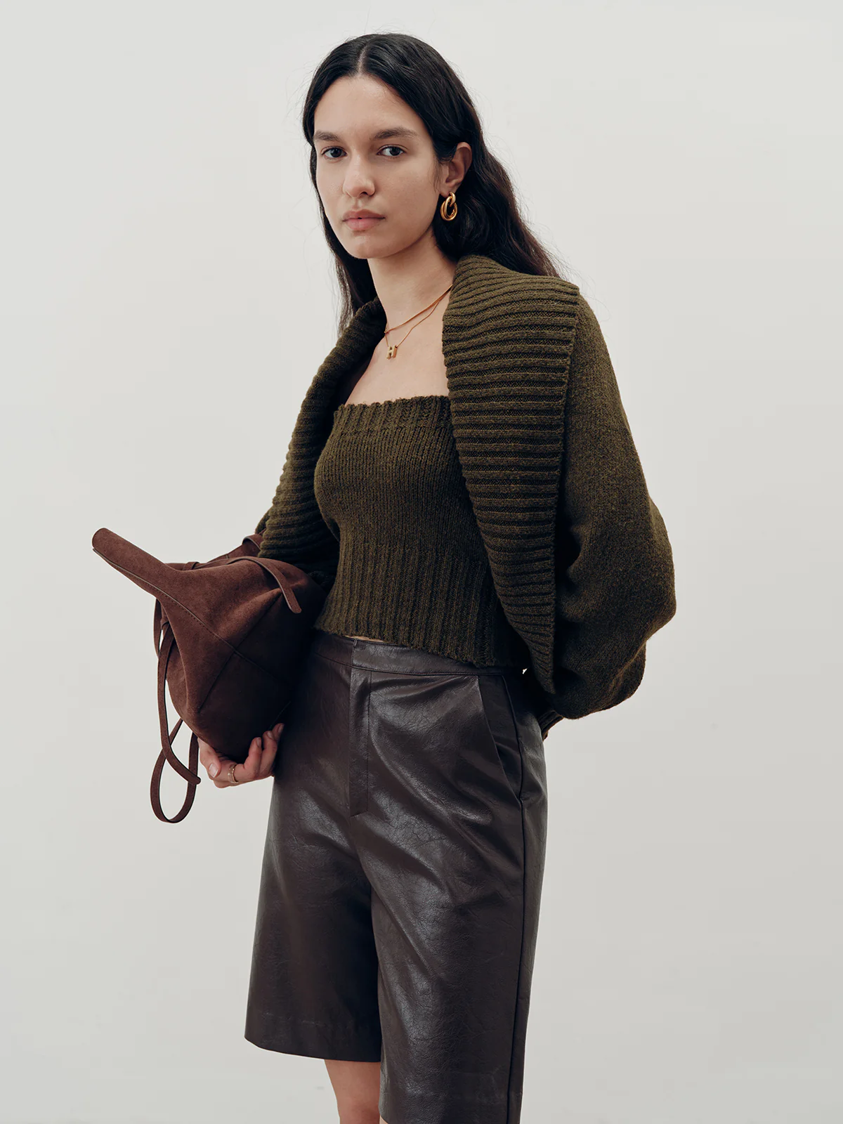 Knit Strapless Top and Cardigan Two-Piece Set - Wholesalesil