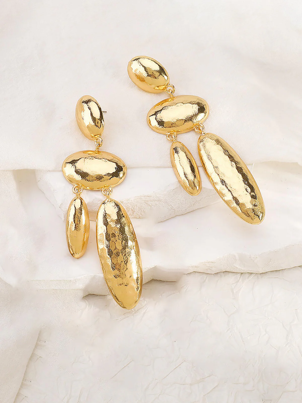 Long Alloy Geometric Drop Earrings - Wholesalesil