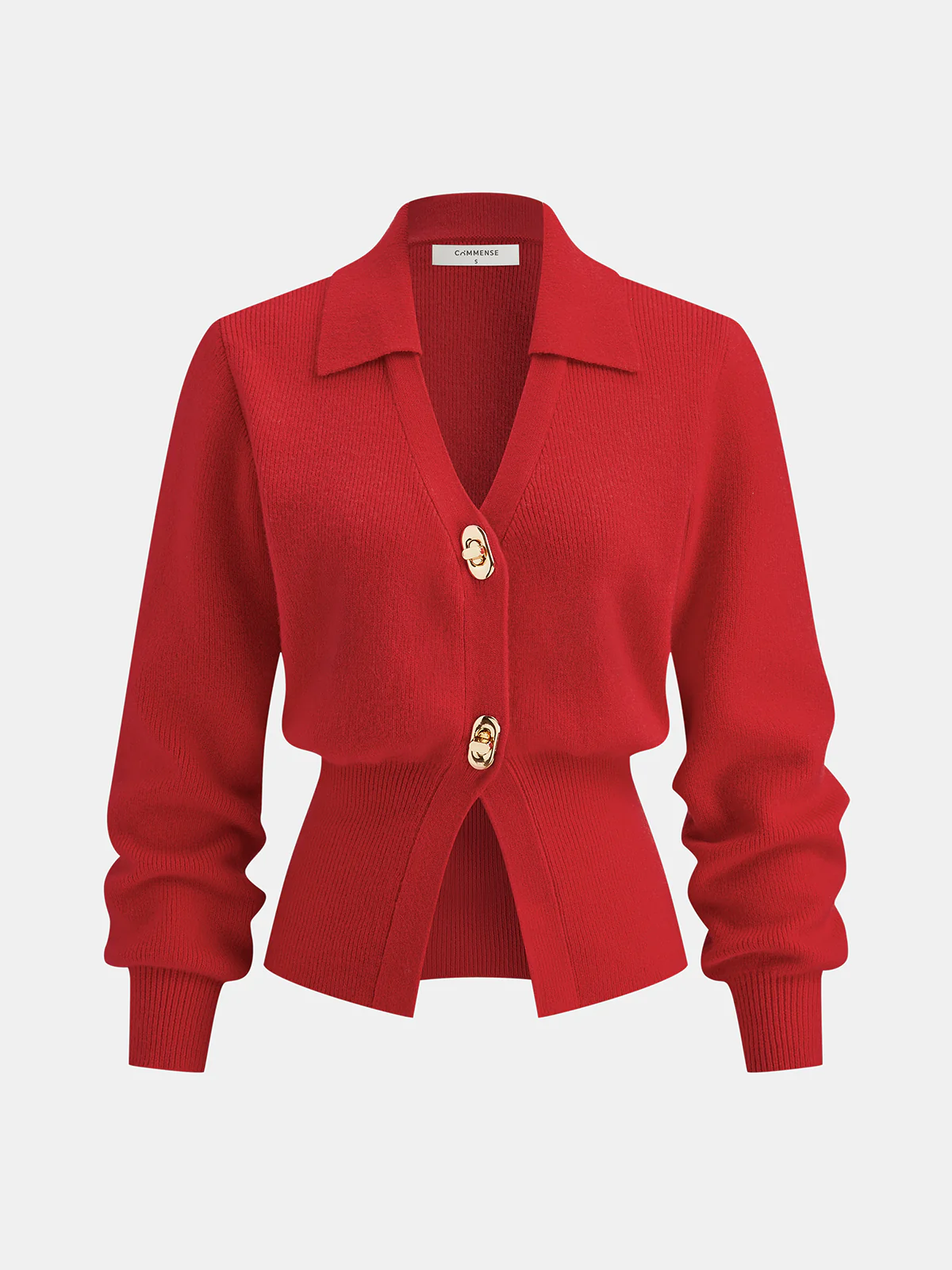 Contrast Trim Button Wool Blend Cardigan - Wholesalesil