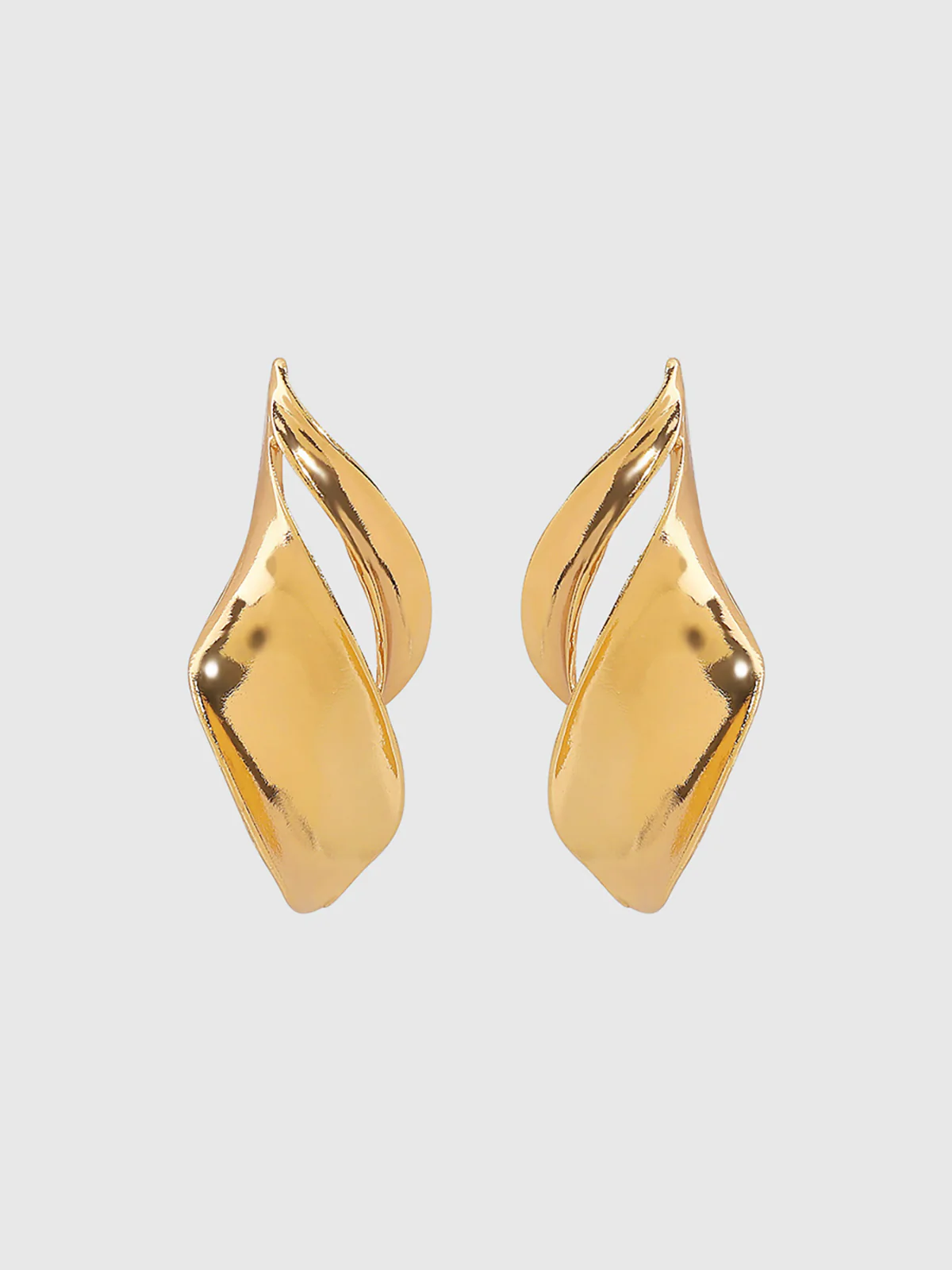 Twisted Leaf-Shaped Drop Earrings - Wholesalesil