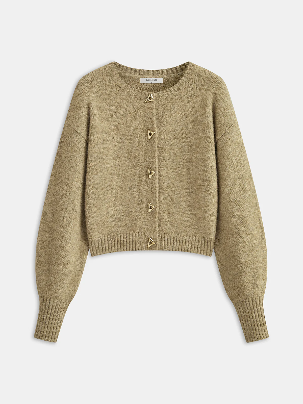 Triangle Button Wool Blend Cardigan - Wholesalesil