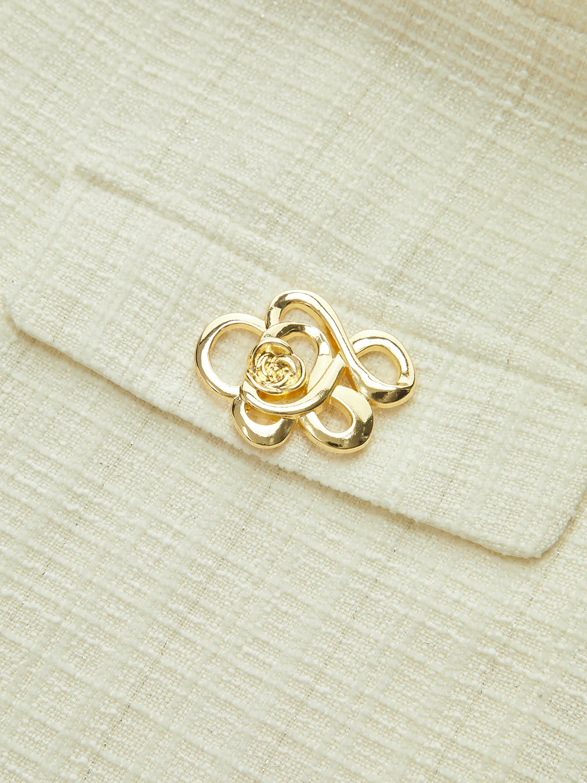 Metal Detail Tweed Belted Mini Dress - Wholesalesil